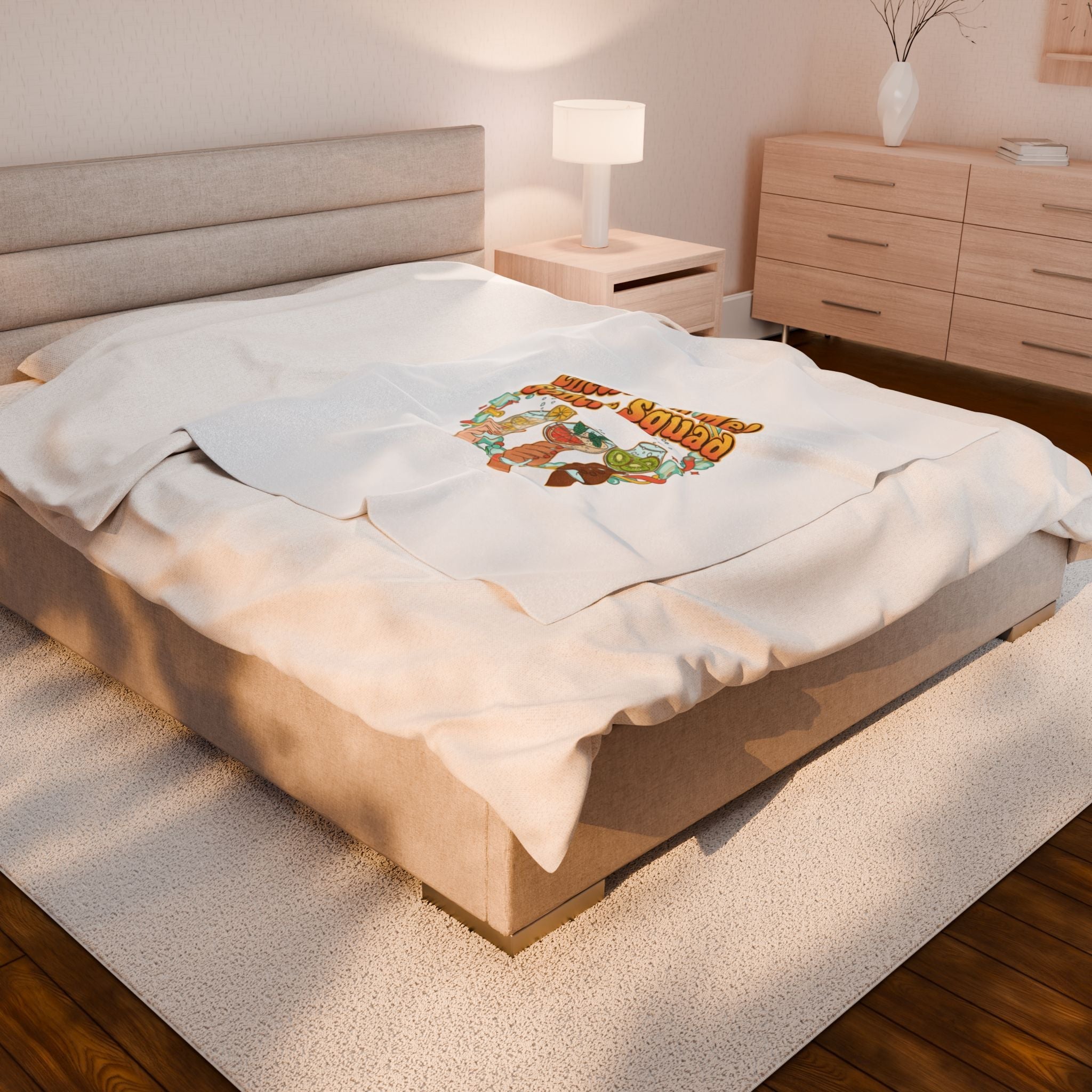 Cheers to Me Sober Squad Velveteen Blanket | Dry January, Mocktail Trend