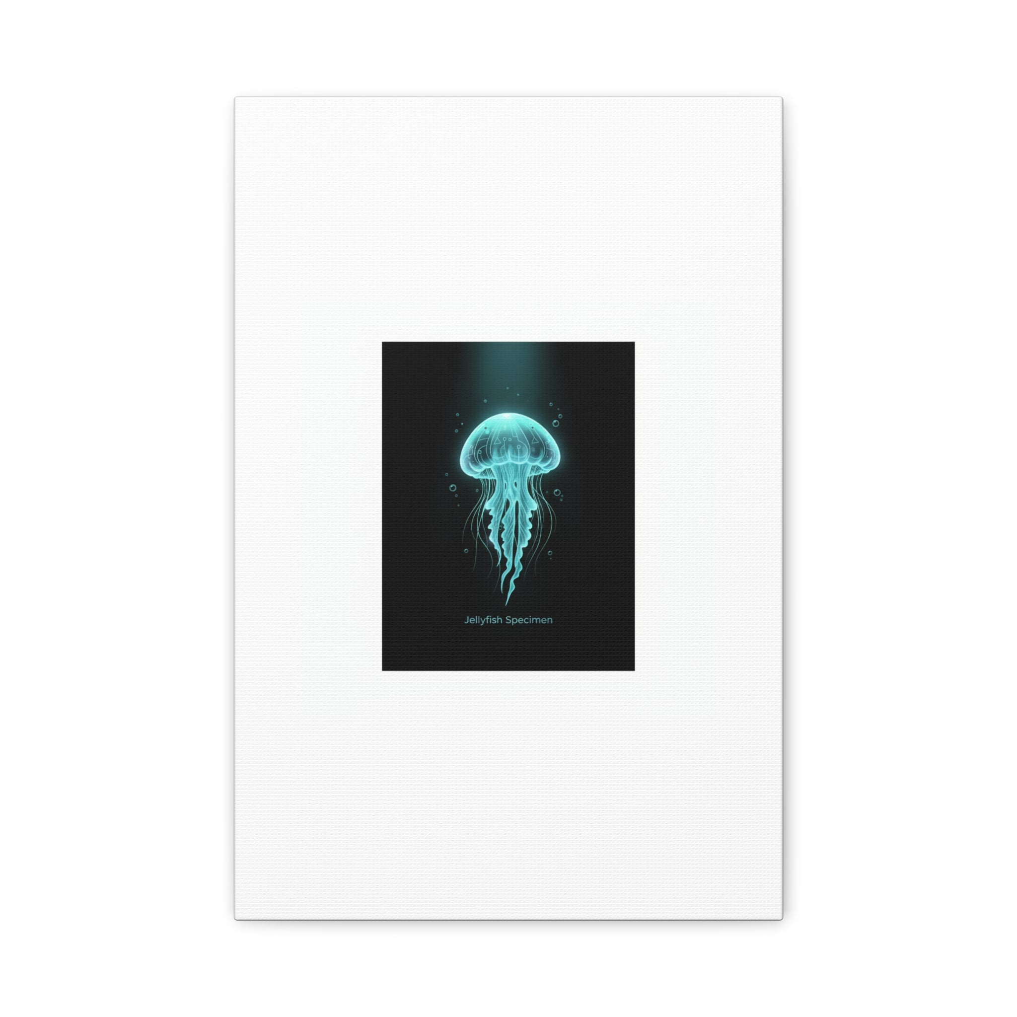 Bioluminescent Jellyfish Art Canvas | Deep Sea Aesthetic, Neon Glow