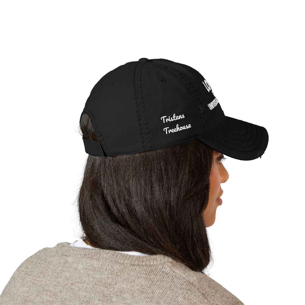 Embroidered 'love is a universal language' Distressed Dad Hat