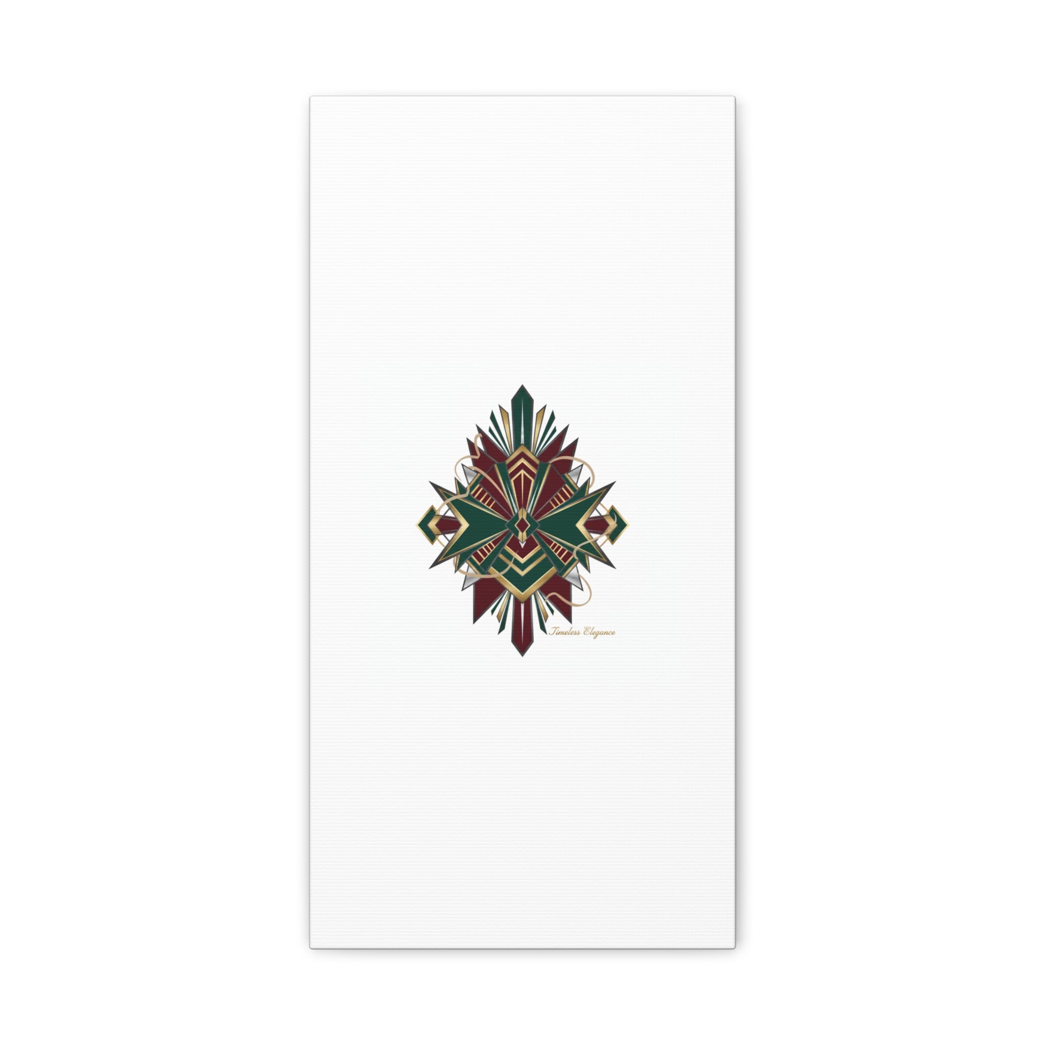Art Deco geometric brass print Canvas | Neo-Deco chrome & gold fan motif