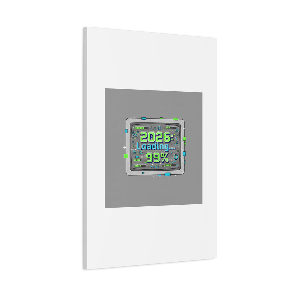 2026 Loading 99% Canvas | NYE countdown, retro system interface