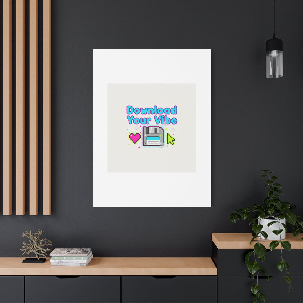 Download Your Vibe Canvas | Y2K Retro Tech, Pixel Floppy Disk Poster