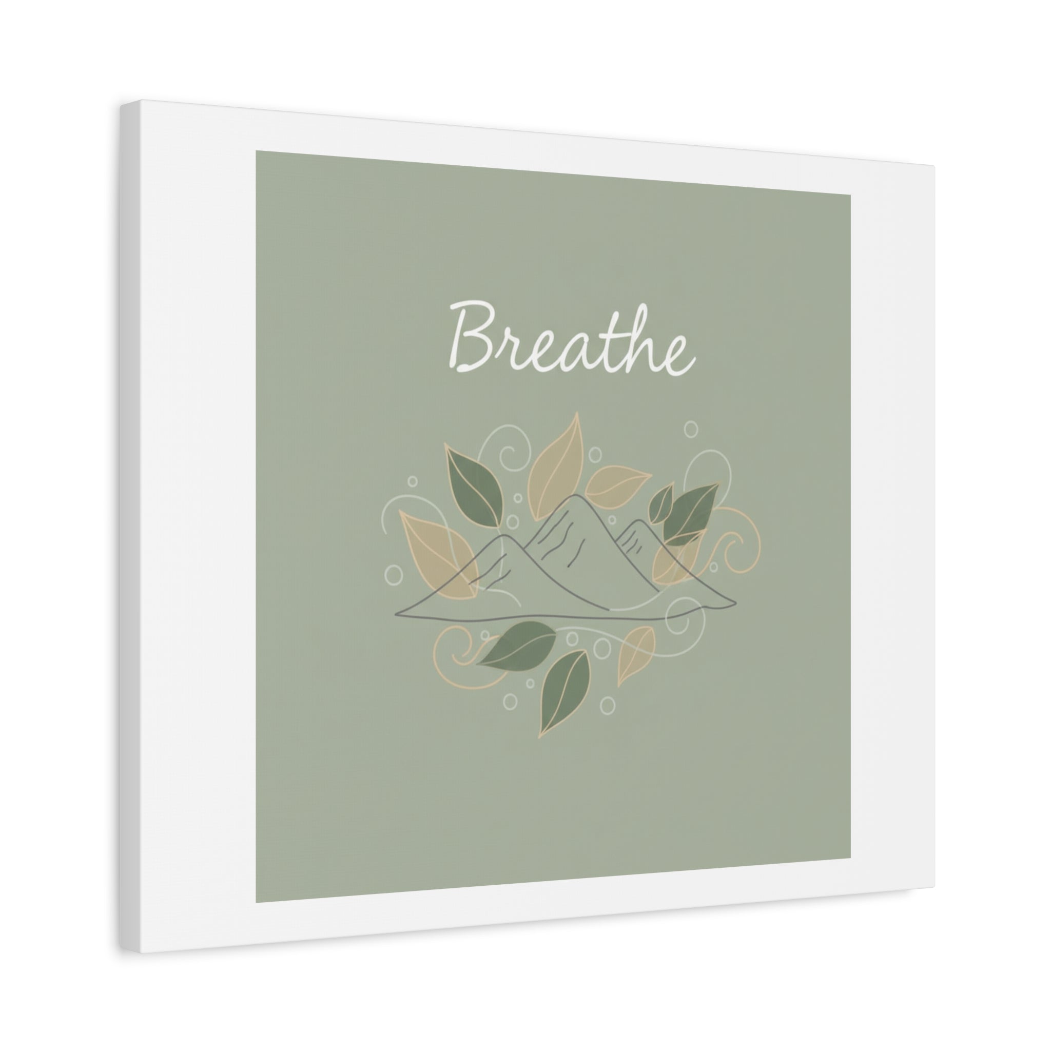 Breathe Mountain Line Canvas | Nature Symbols, Minimal Forest Wall Art