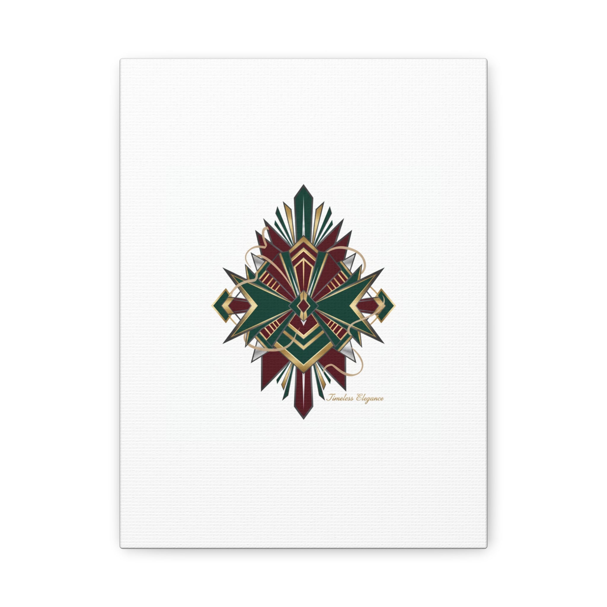 Art Deco geometric brass print Canvas | Neo-Deco chrome & gold fan motif