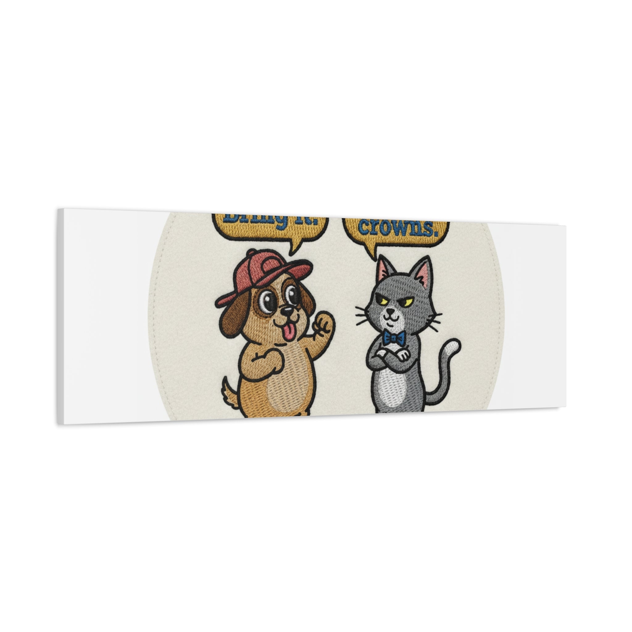 Funny Cat vs Dog Canvas | Pet Rivalry Wall Art
