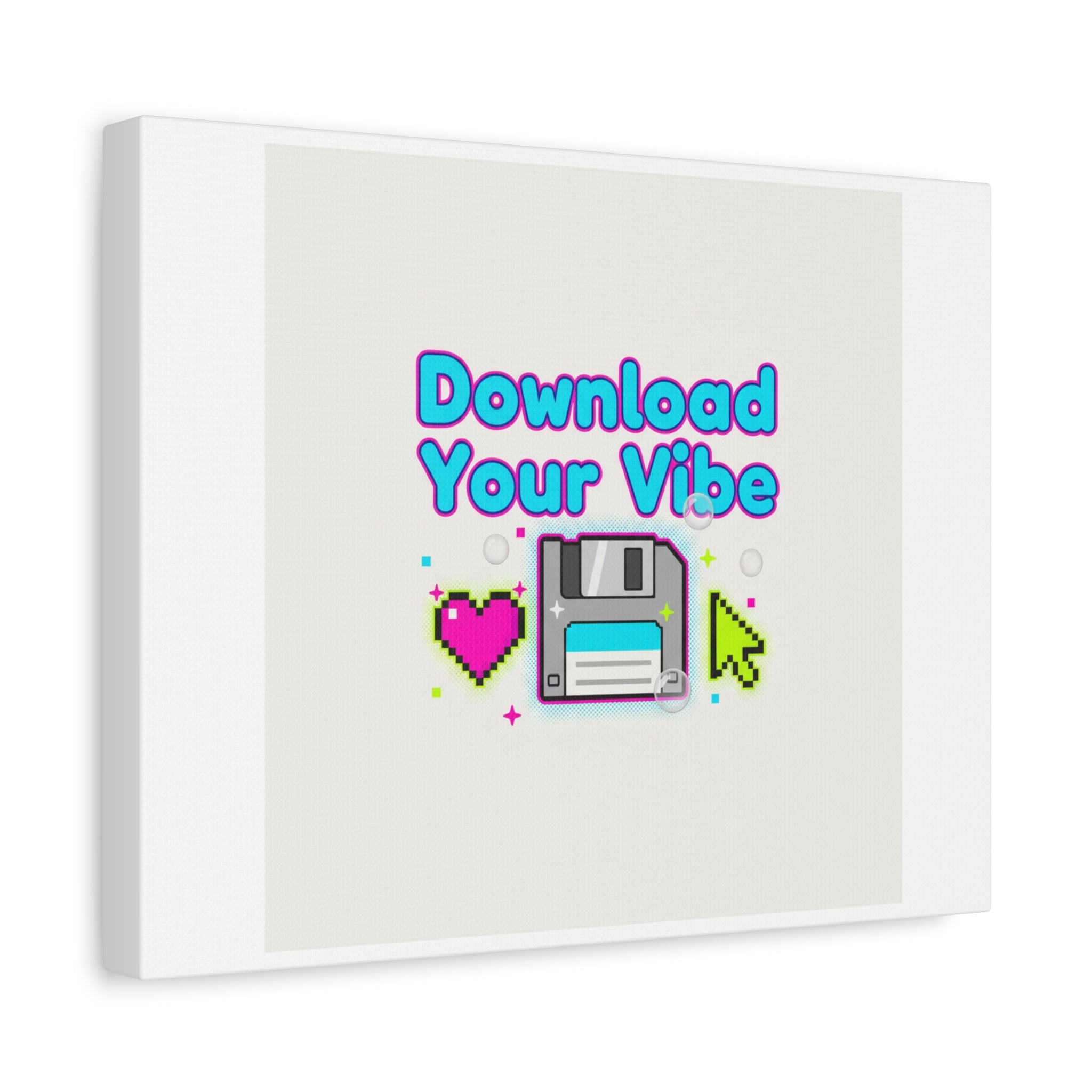Download Your Vibe Canvas | Y2K Retro Tech, Pixel Floppy Disk Poster