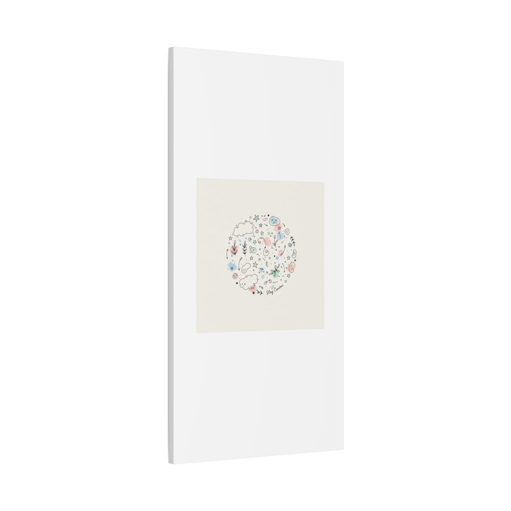 Doodle Circle Line Drawing Matte Canvas, Hand-Drawn Sketch Art
