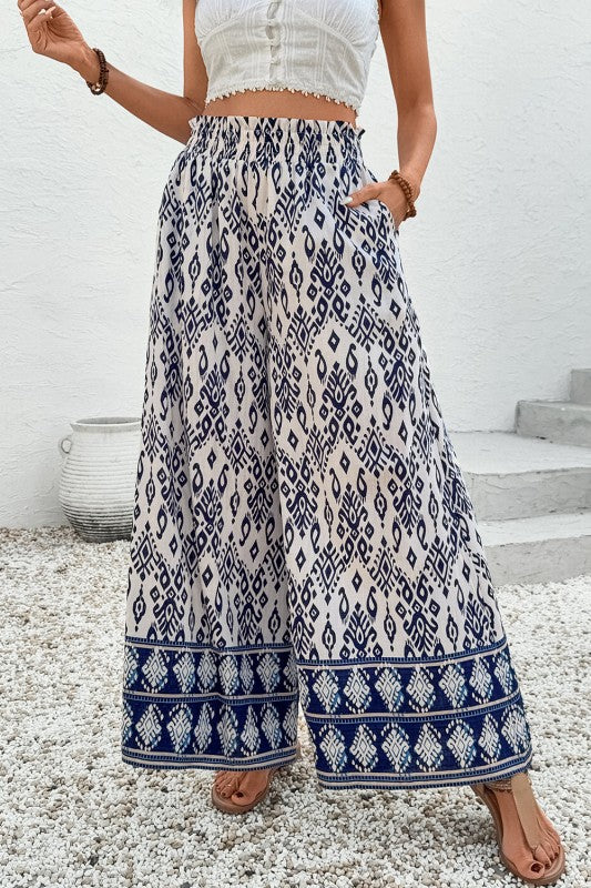 Giovanna Boho Pattern High Waist Wide Leg Loose Pa