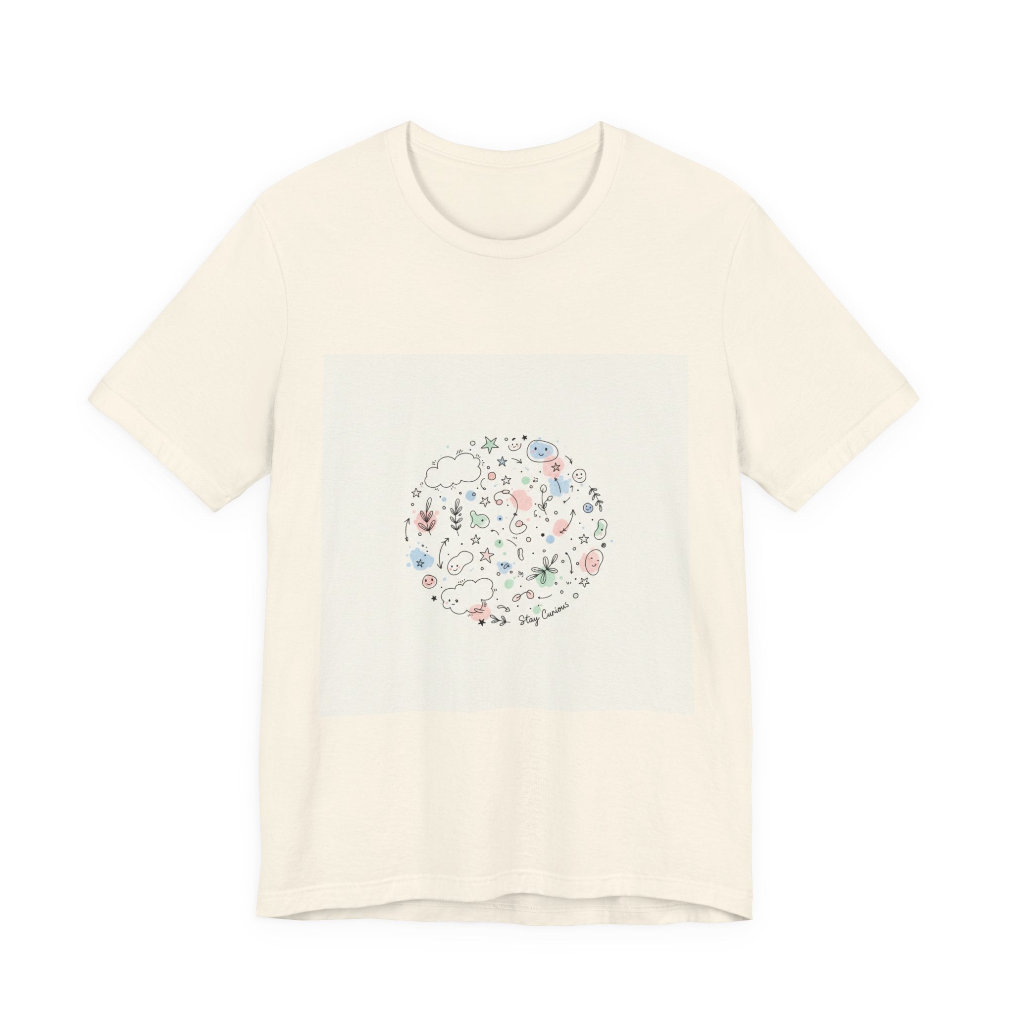 Botanical Doodle Circle Tee | hand drawn line drawing, sketch pattern