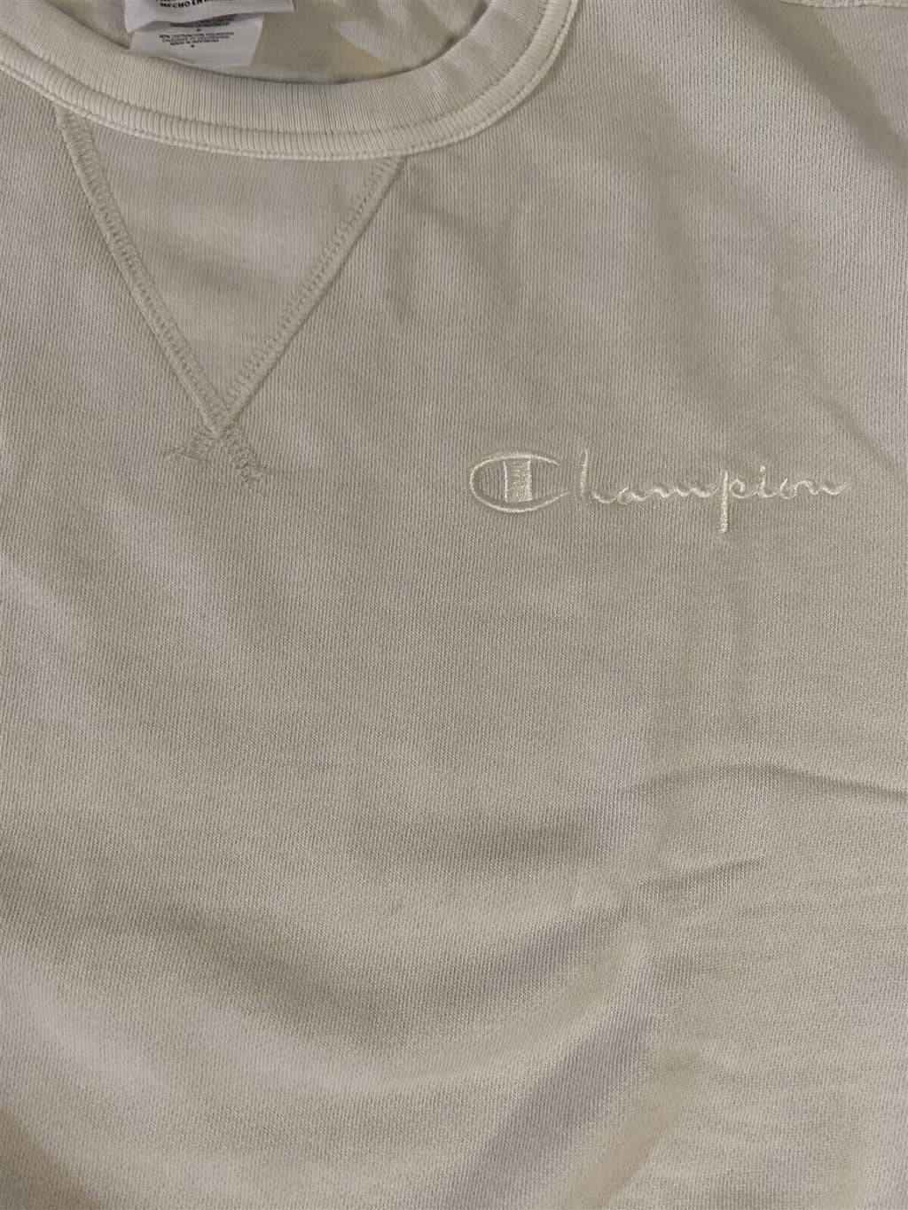 CHAMPION Stitched Light Cream Crew Neck~BRAND NEW~ S M L XL XXL