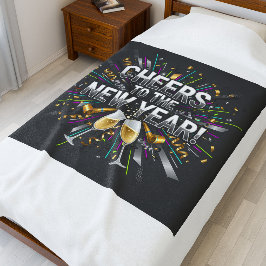 Cheers to the New Year! Plush Blanket | NYE countdown, champagne sparkle