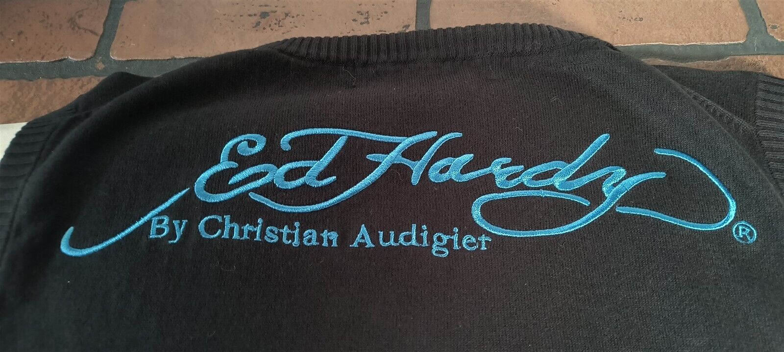 ED HARDY by Christian Audigier- Vtg Black Sleeveless Pullover Vest~NEW~M-2XL