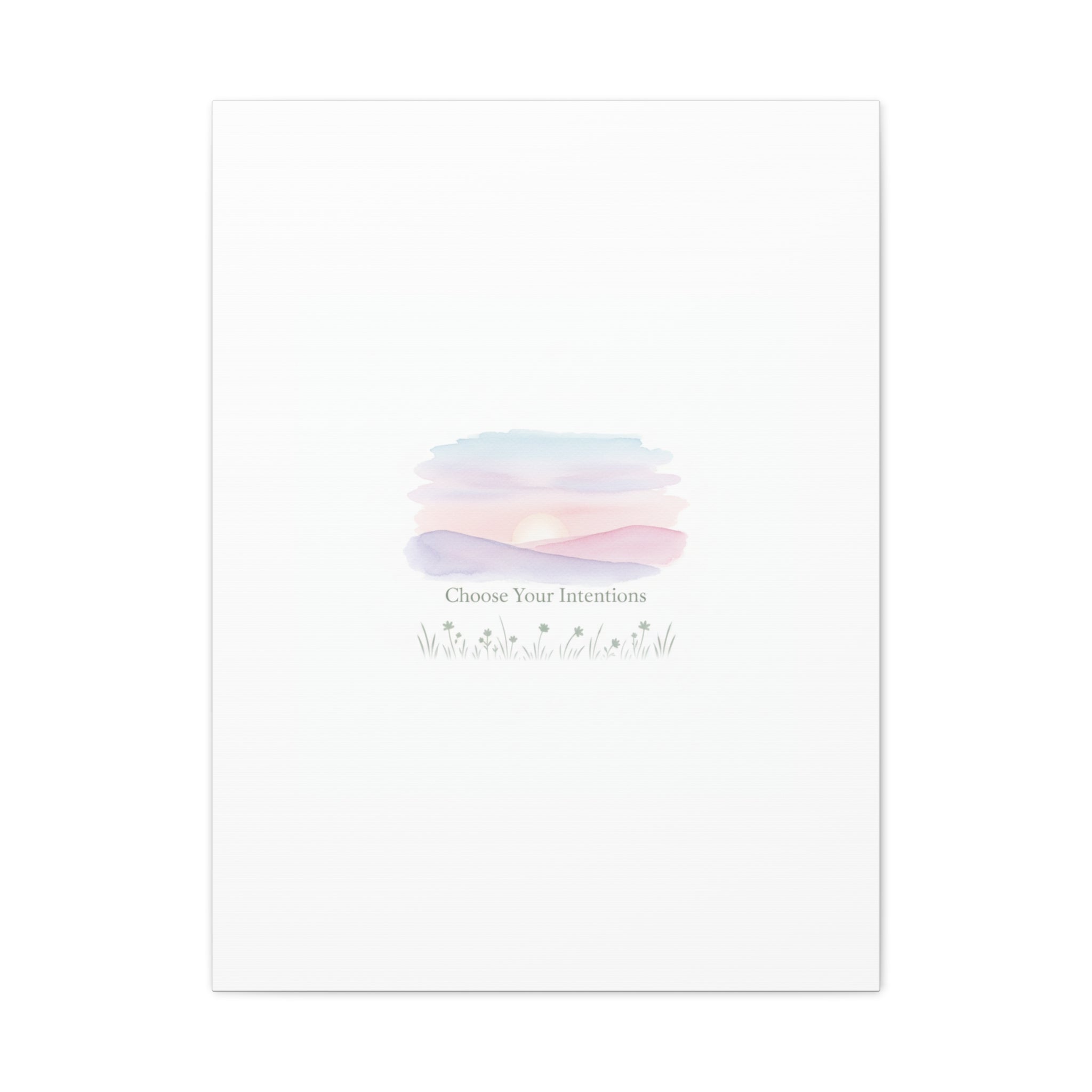 Choose Your Intentions Canvas, soft wellness poster, pastel gradient mindfulness art