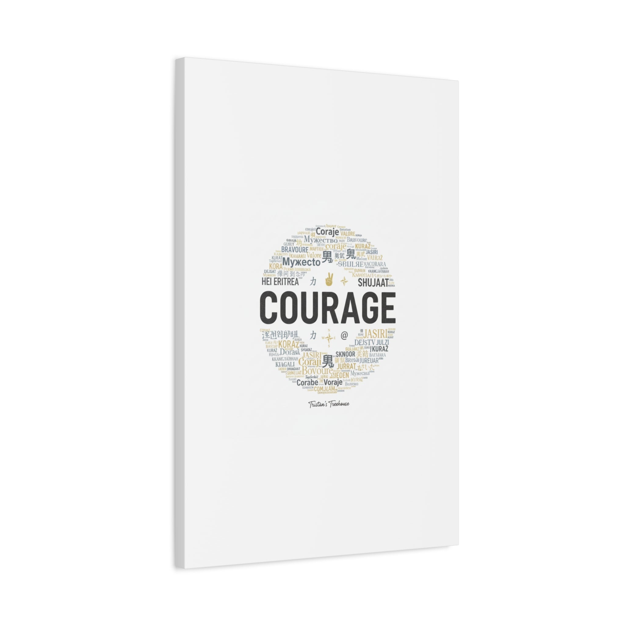 Courage Word Cloud Canvas | Fresh-Start Minimalism art print