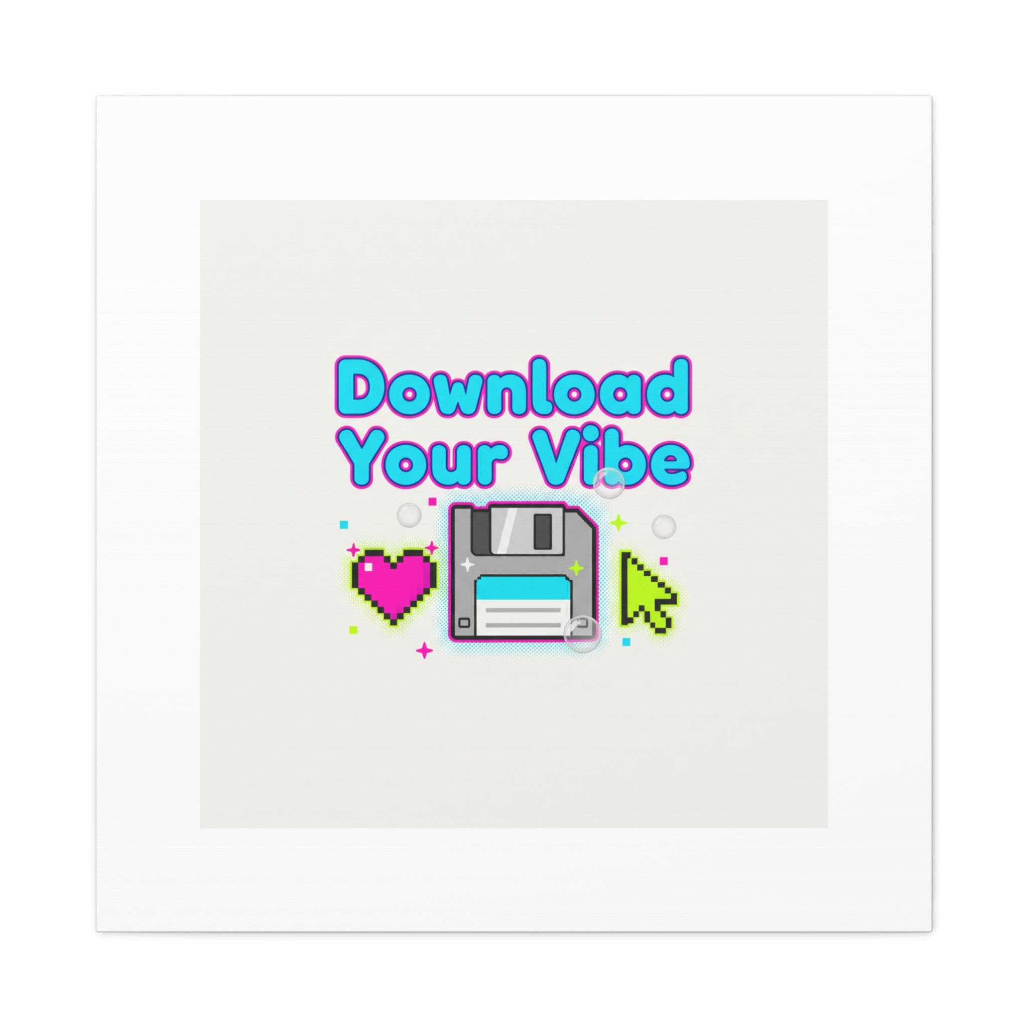 Download Your Vibe Canvas | Y2K Retro Tech, Pixel Floppy Disk Poster