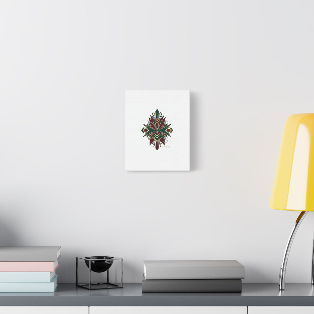 Art Deco geometric brass print Canvas | Neo-Deco chrome & gold fan motif