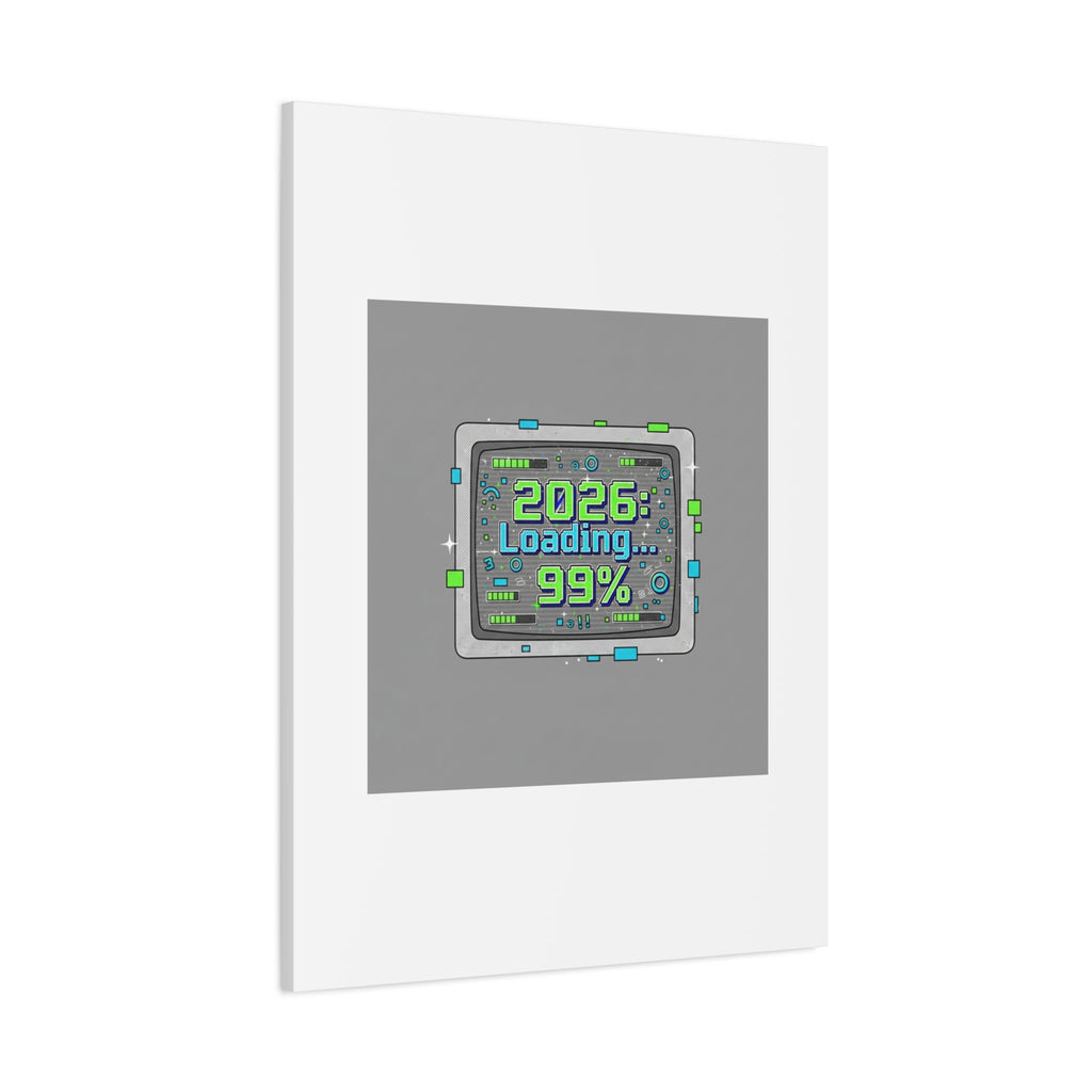 2026 Loading 99% Canvas | NYE countdown, retro system interface