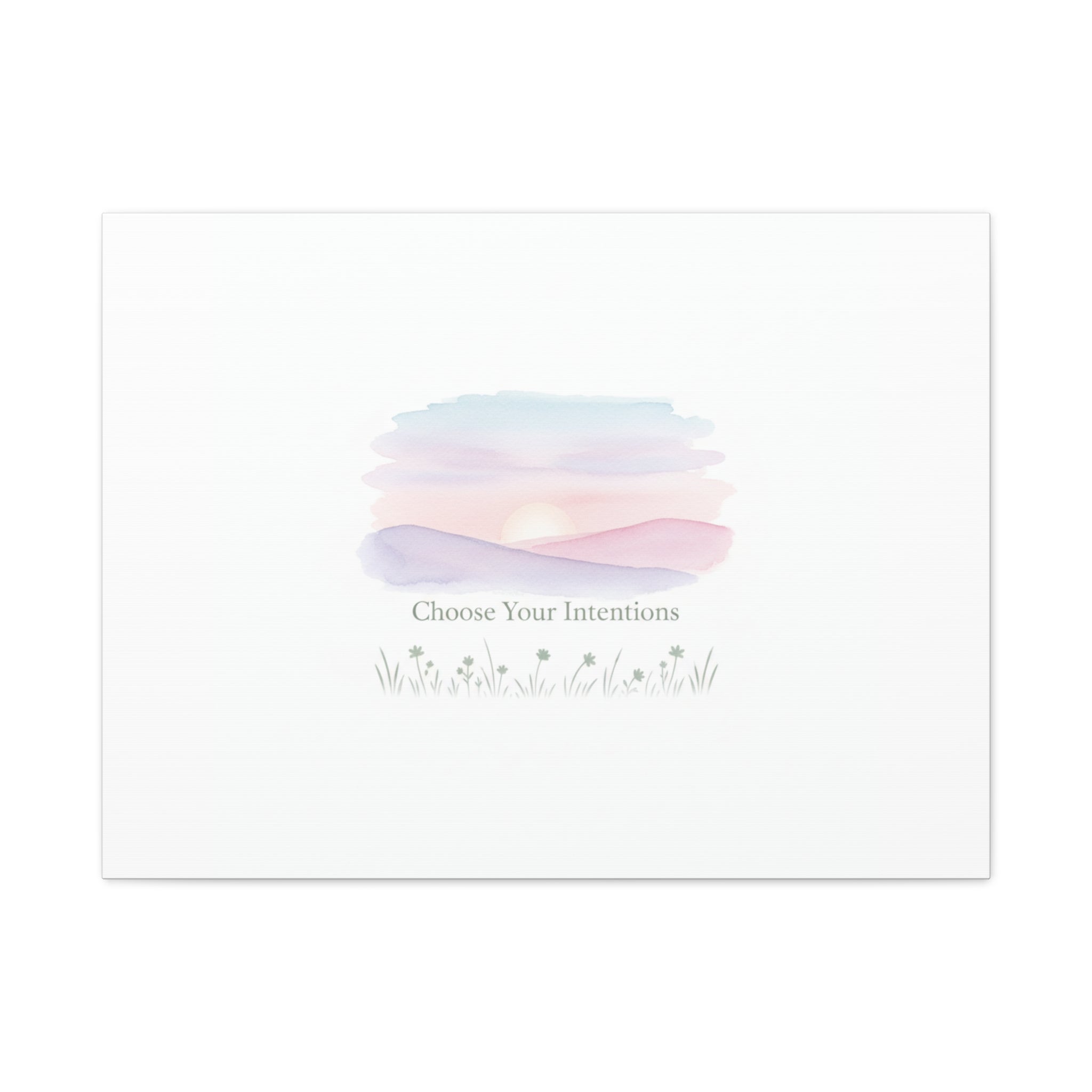 Choose Your Intentions Canvas, soft wellness poster, pastel gradient mindfulness art