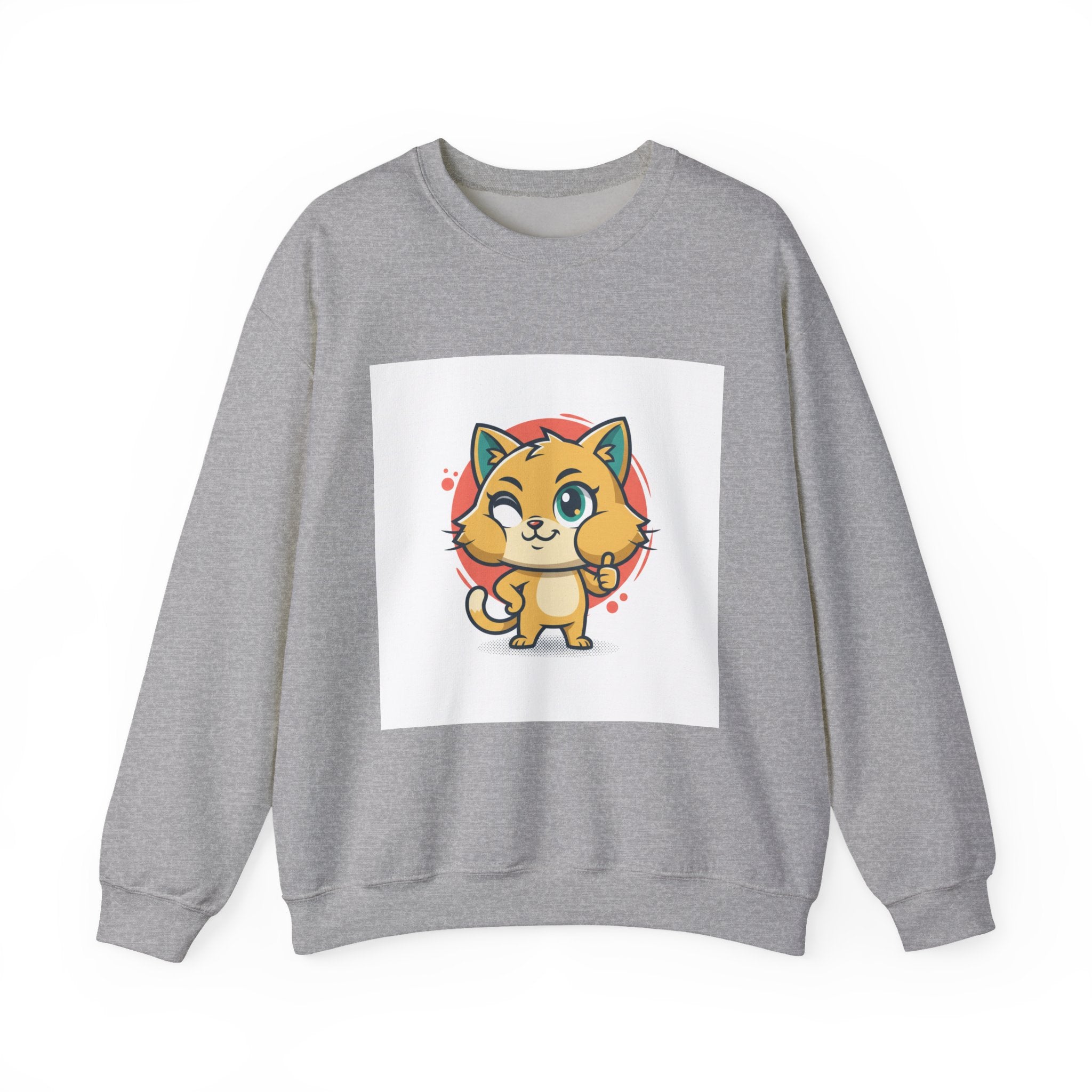 Cute Cheeky Kitty Illustration Sweatshirt | Rodent-Core Cute-Meets-Subversive