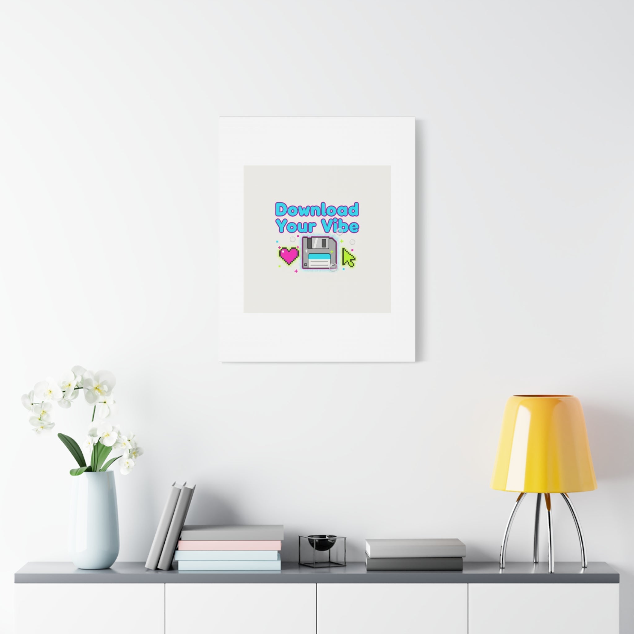 Download Your Vibe Canvas | Y2K Retro Tech, Pixel Floppy Disk Poster