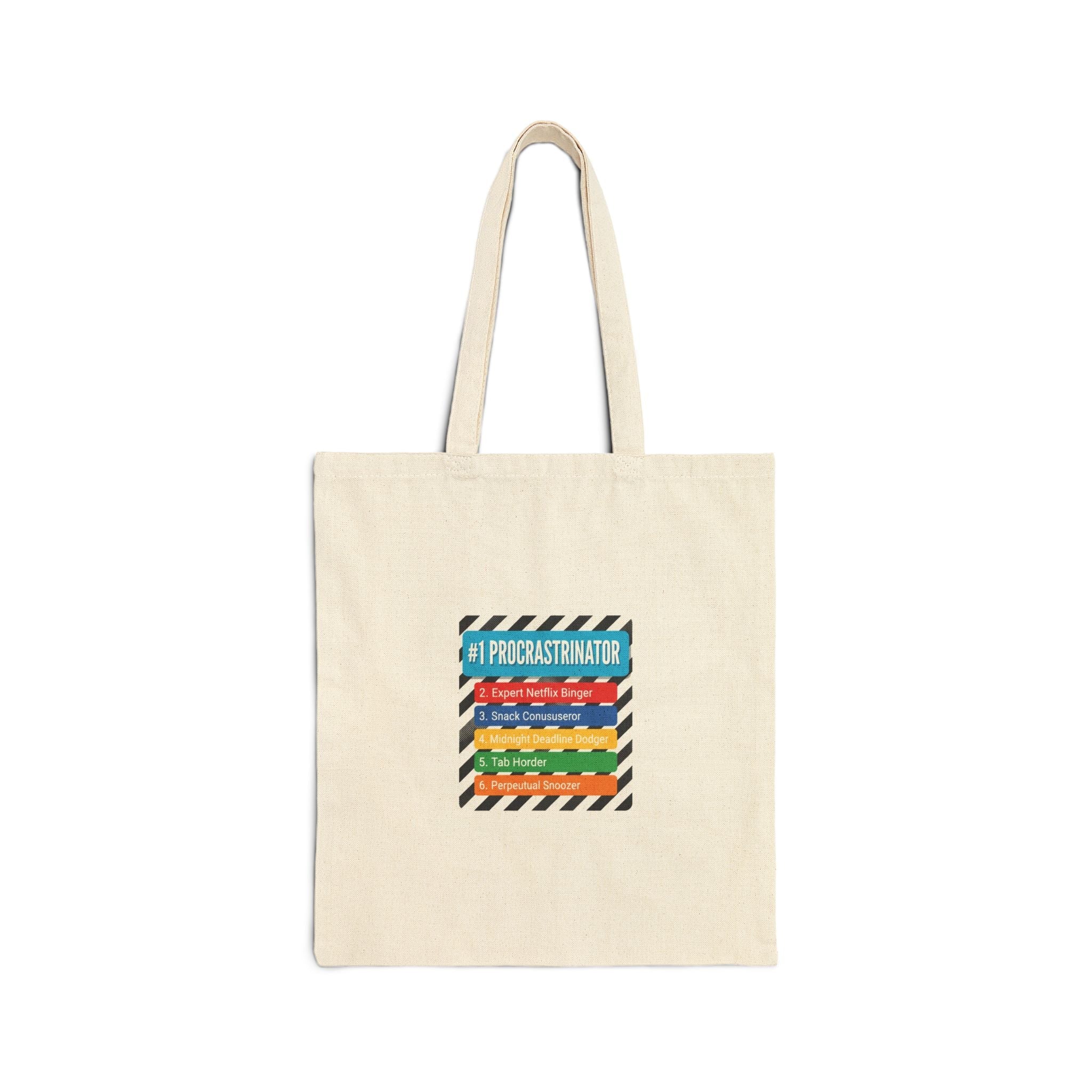 #1 Procrastinator Tote, Top-List Ranking Humor, infographic graphic merch