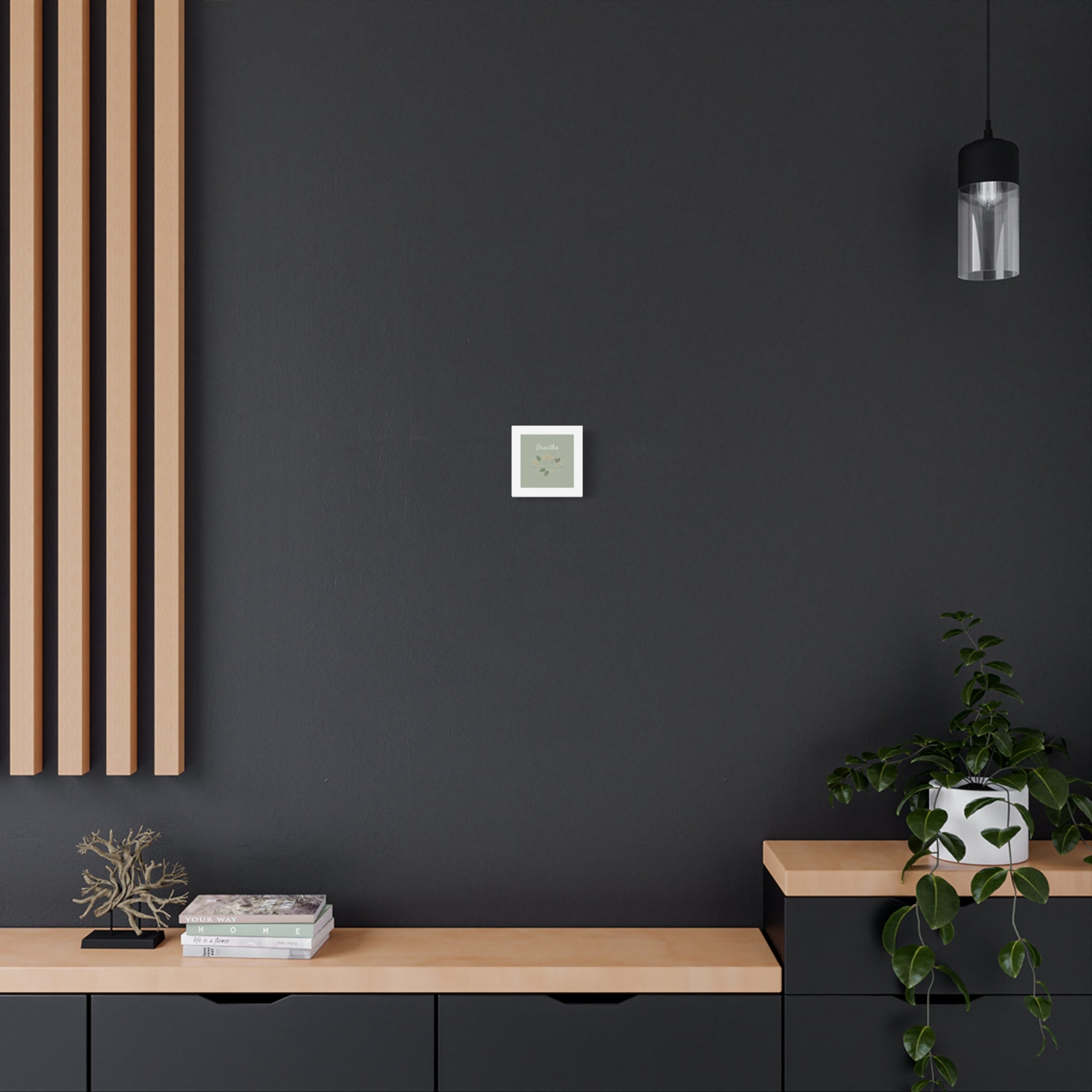 Breathe Mountain Line Canvas | Nature Symbols, Minimal Forest Wall Art