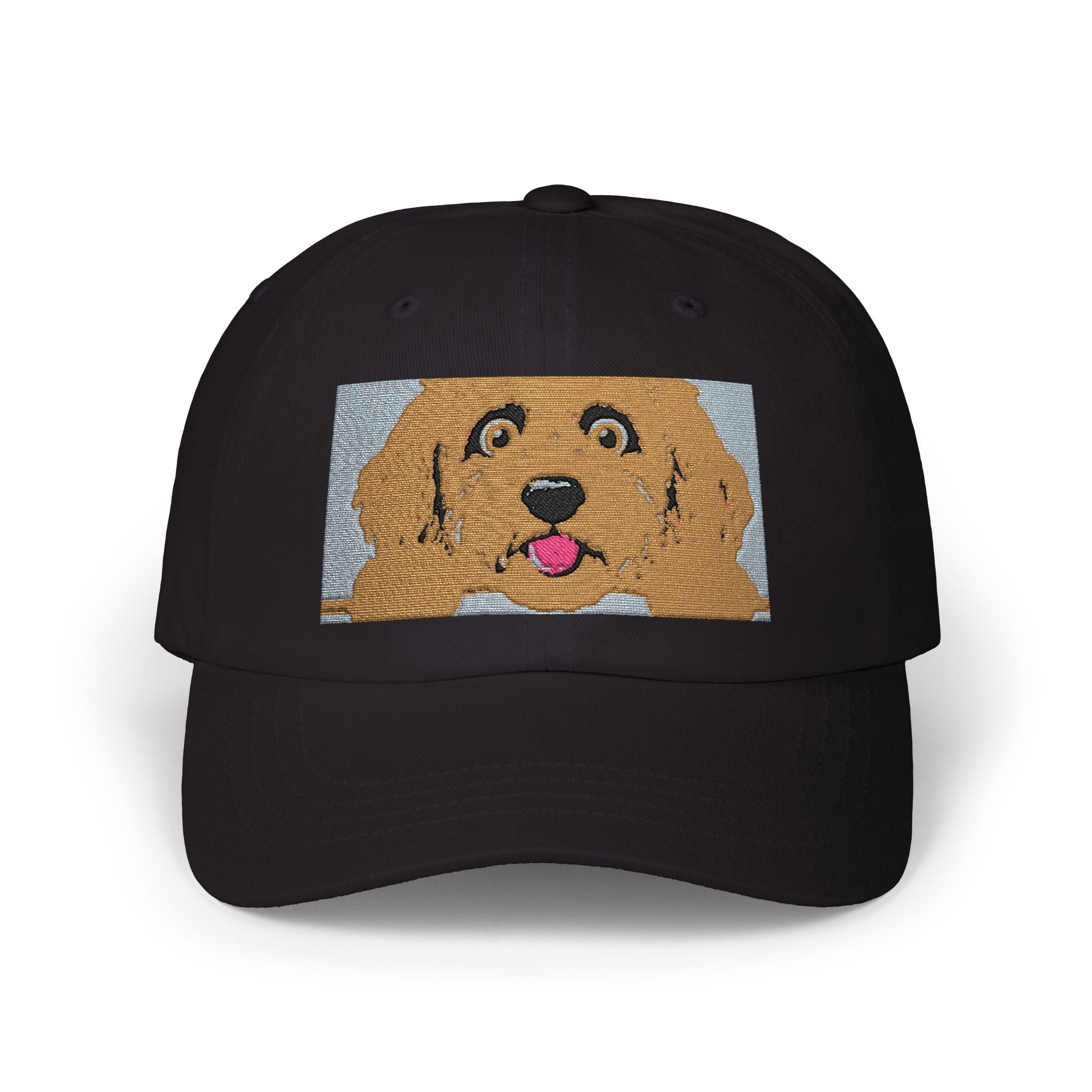 Dad Cap — Happy Golden Retriever Embroidered Patch Hat