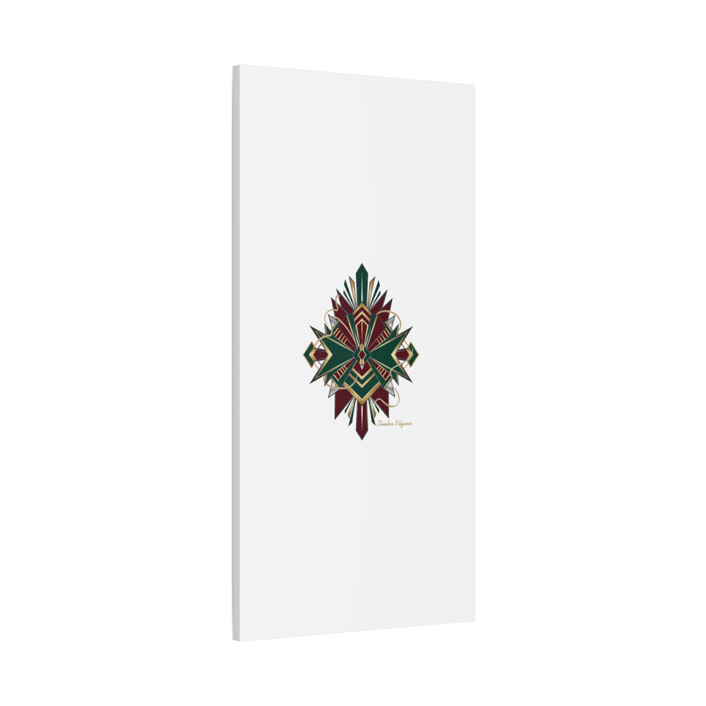 Art Deco geometric brass print Canvas | Neo-Deco chrome & gold fan motif
