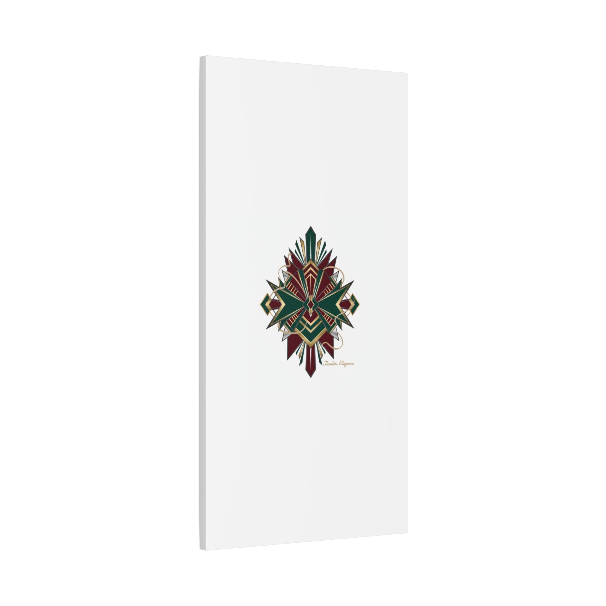 Art Deco geometric brass print Canvas | Neo-Deco chrome & gold fan motif