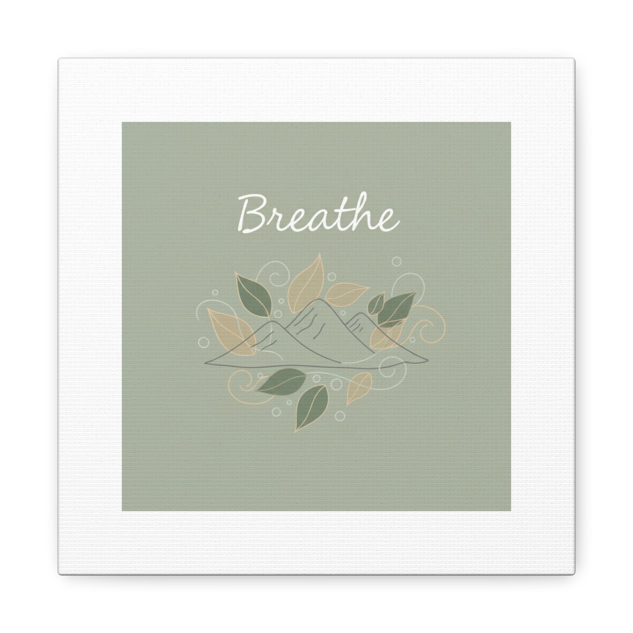 Breathe Mountain Line Canvas | Nature Symbols, Minimal Forest Wall Art