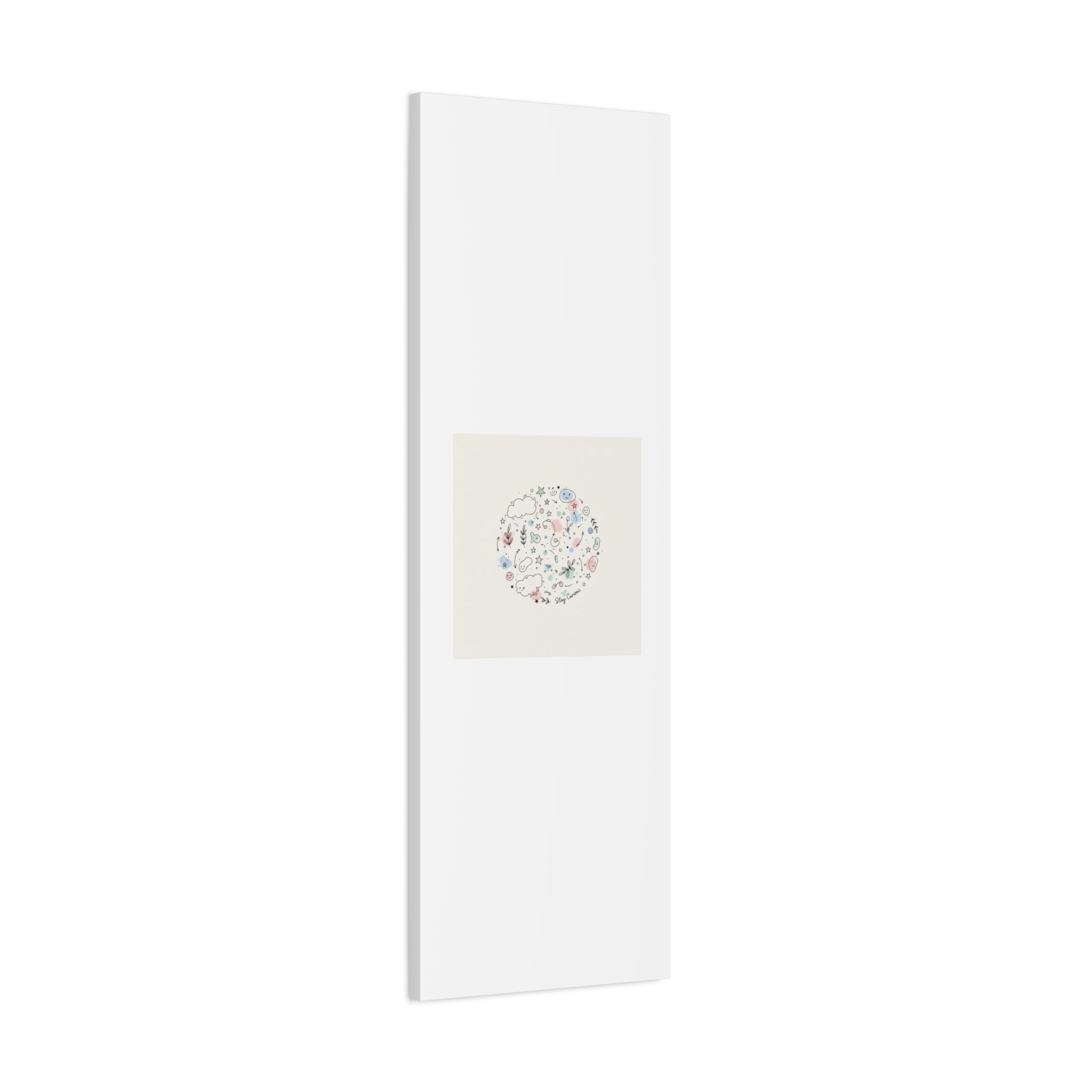 Doodle Circle Line Drawing Matte Canvas, Hand-Drawn Sketch Art