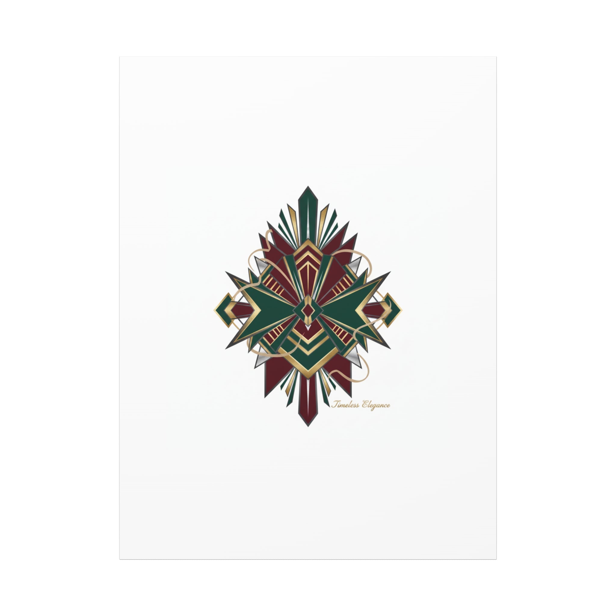 Art Deco geometric brass print Canvas | Neo-Deco chrome & gold fan motif
