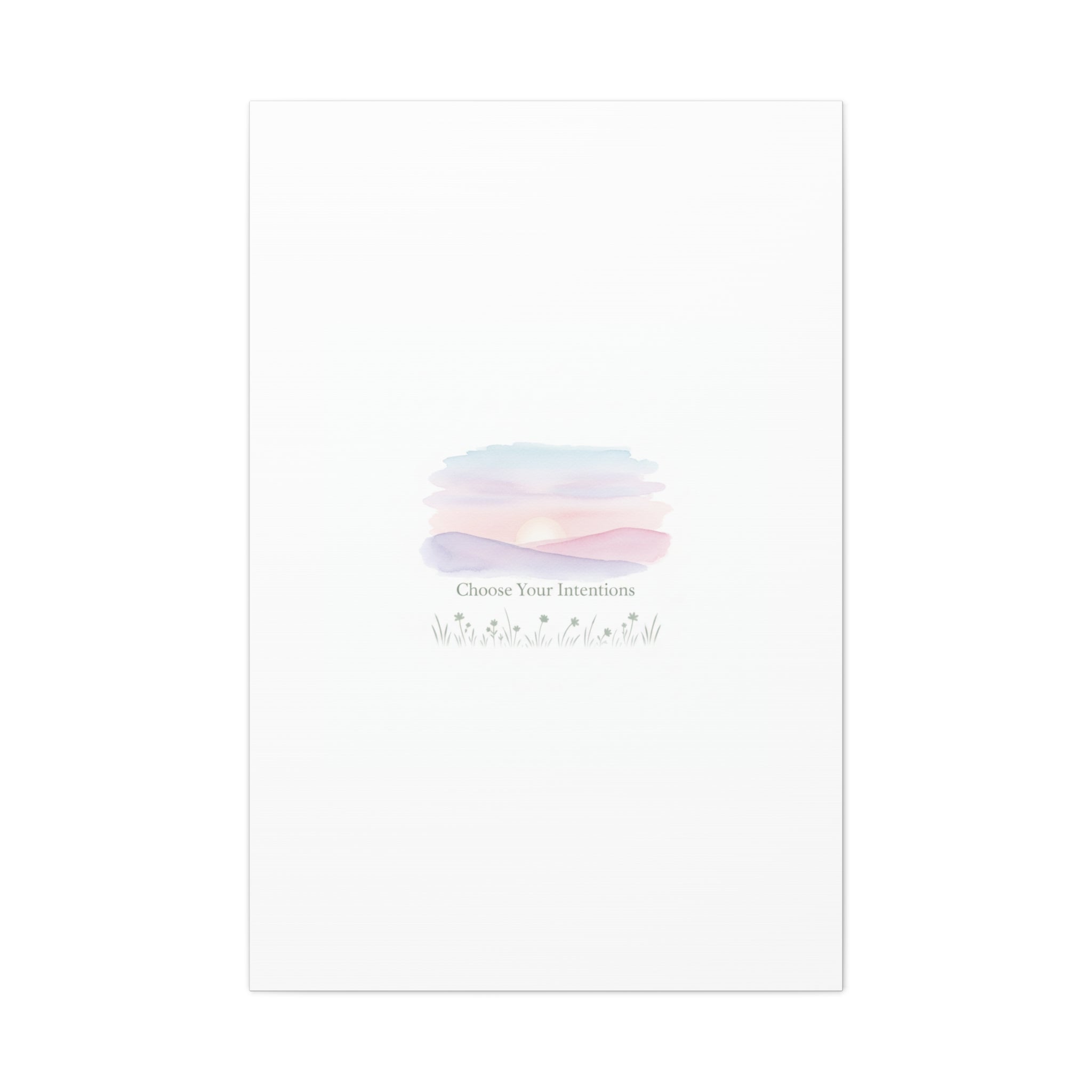 Choose Your Intentions Canvas, soft wellness poster, pastel gradient mindfulness art
