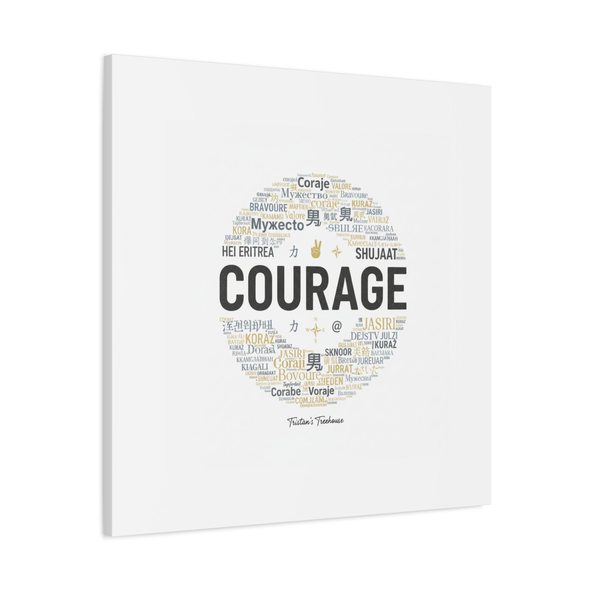 Courage Word Cloud Canvas | Fresh-Start Minimalism art print