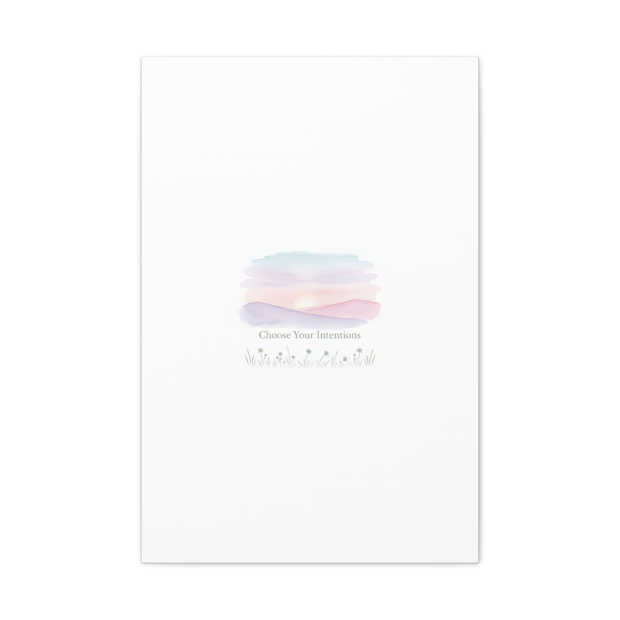 Choose Your Intentions Canvas, soft wellness poster, pastel gradient mindfulness art