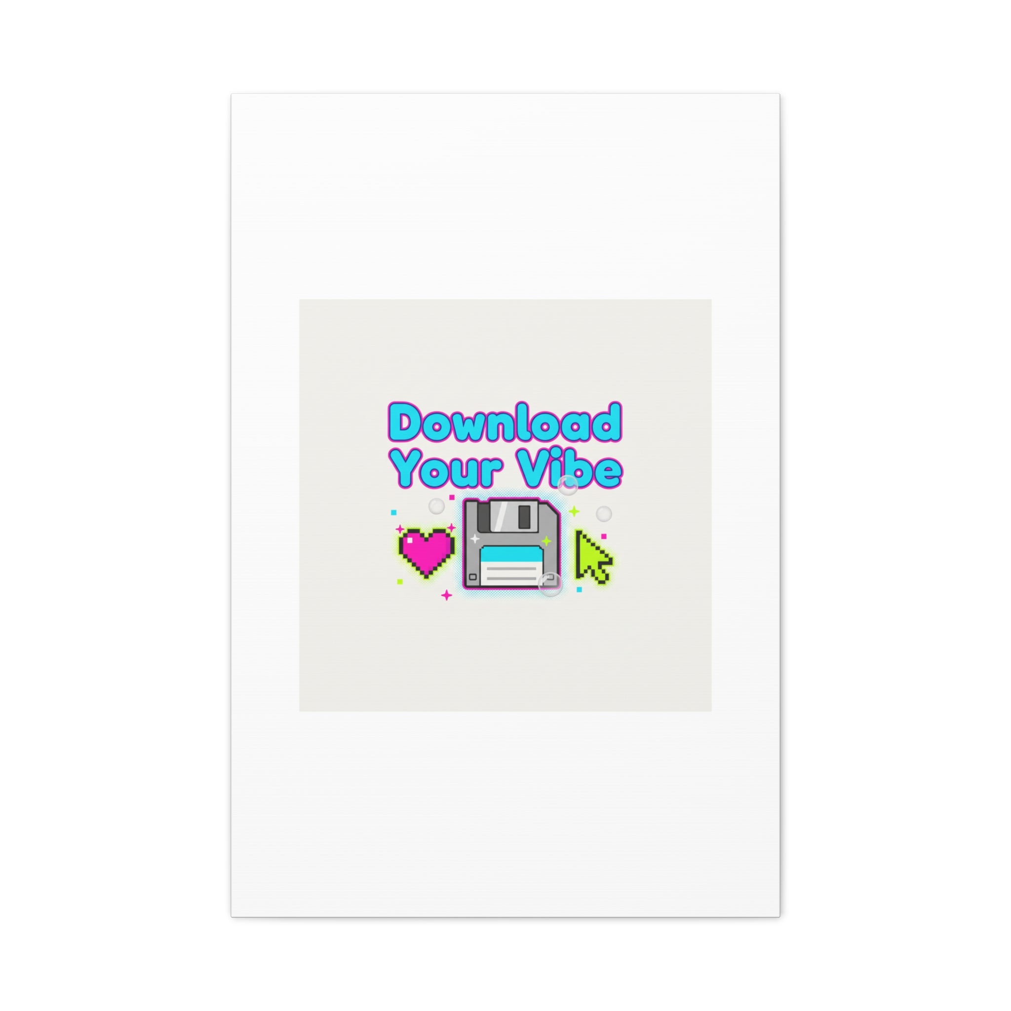 Download Your Vibe Canvas | Y2K Retro Tech, Pixel Floppy Disk Poster