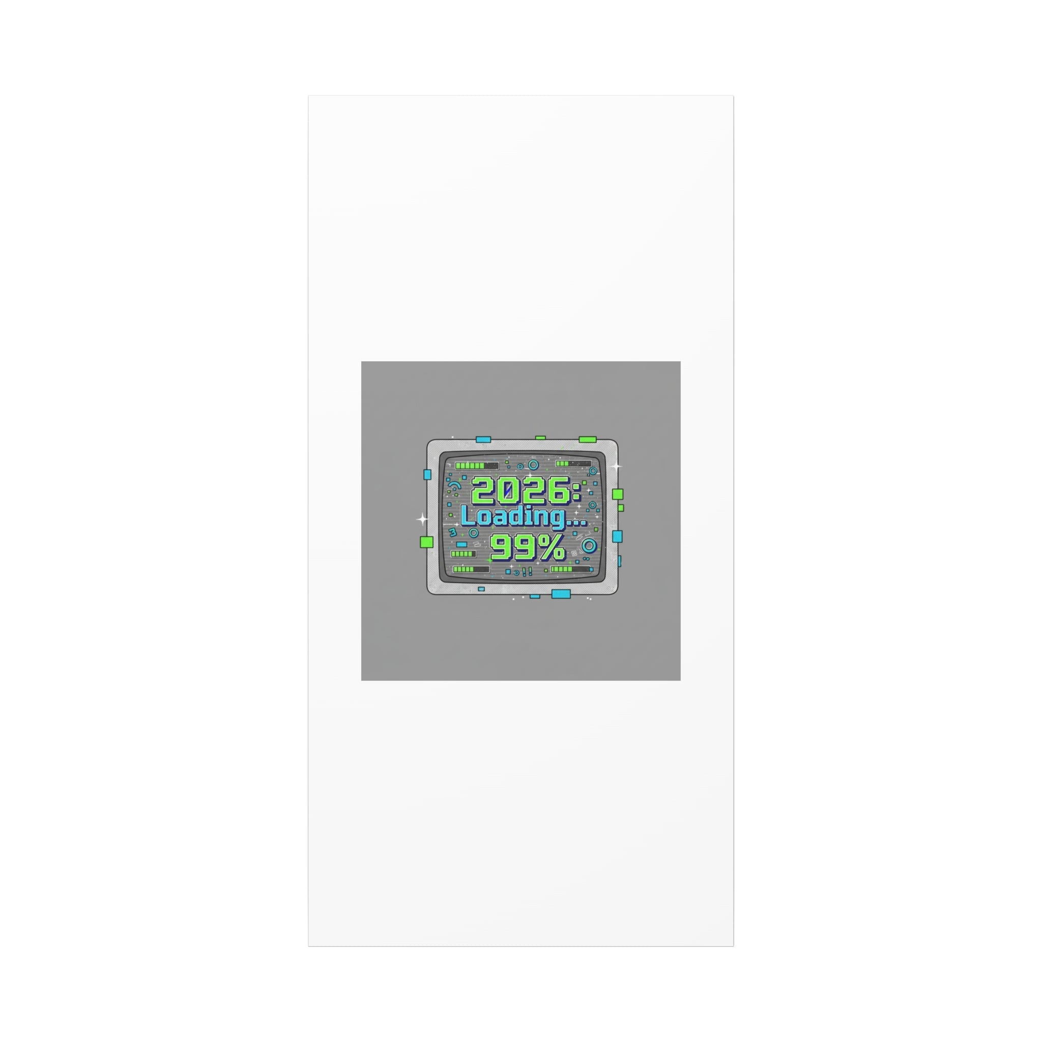 2026 Loading 99% Canvas | NYE countdown, retro system interface
