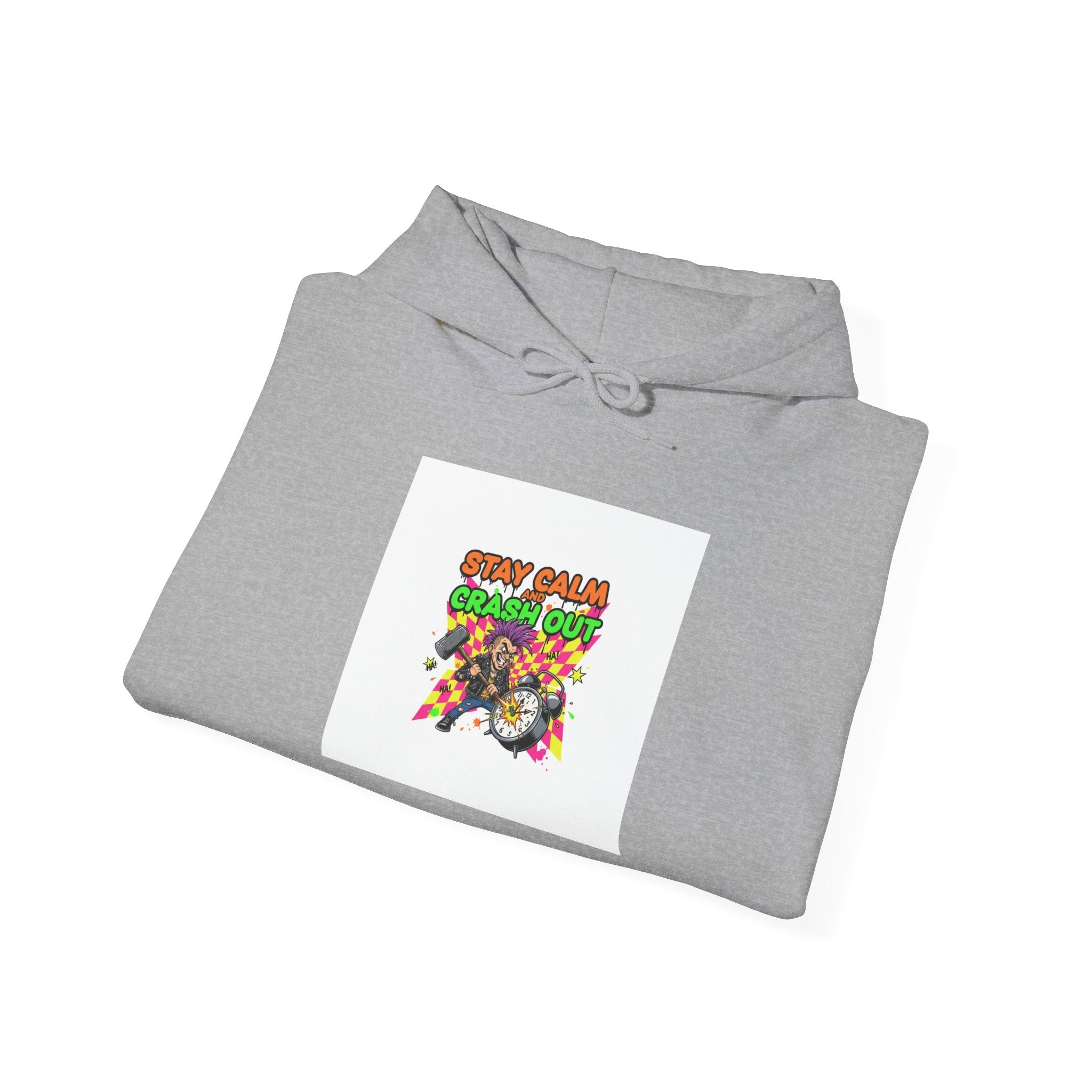 Crash Out Meltdown hoodie | neon warning streetwear, graffiti skate vibe