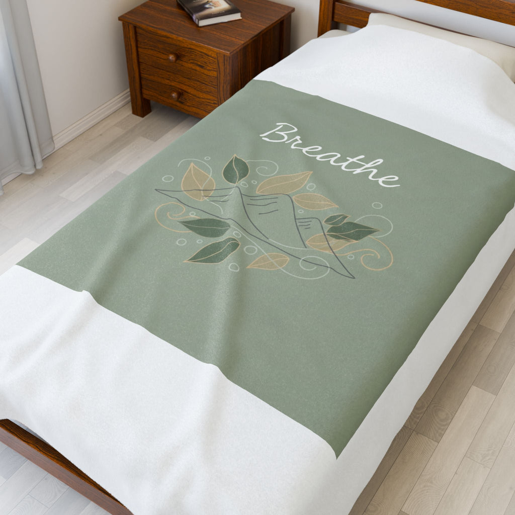 Breathe Mountain Line Blanket | nature vibes, calming forest symbols