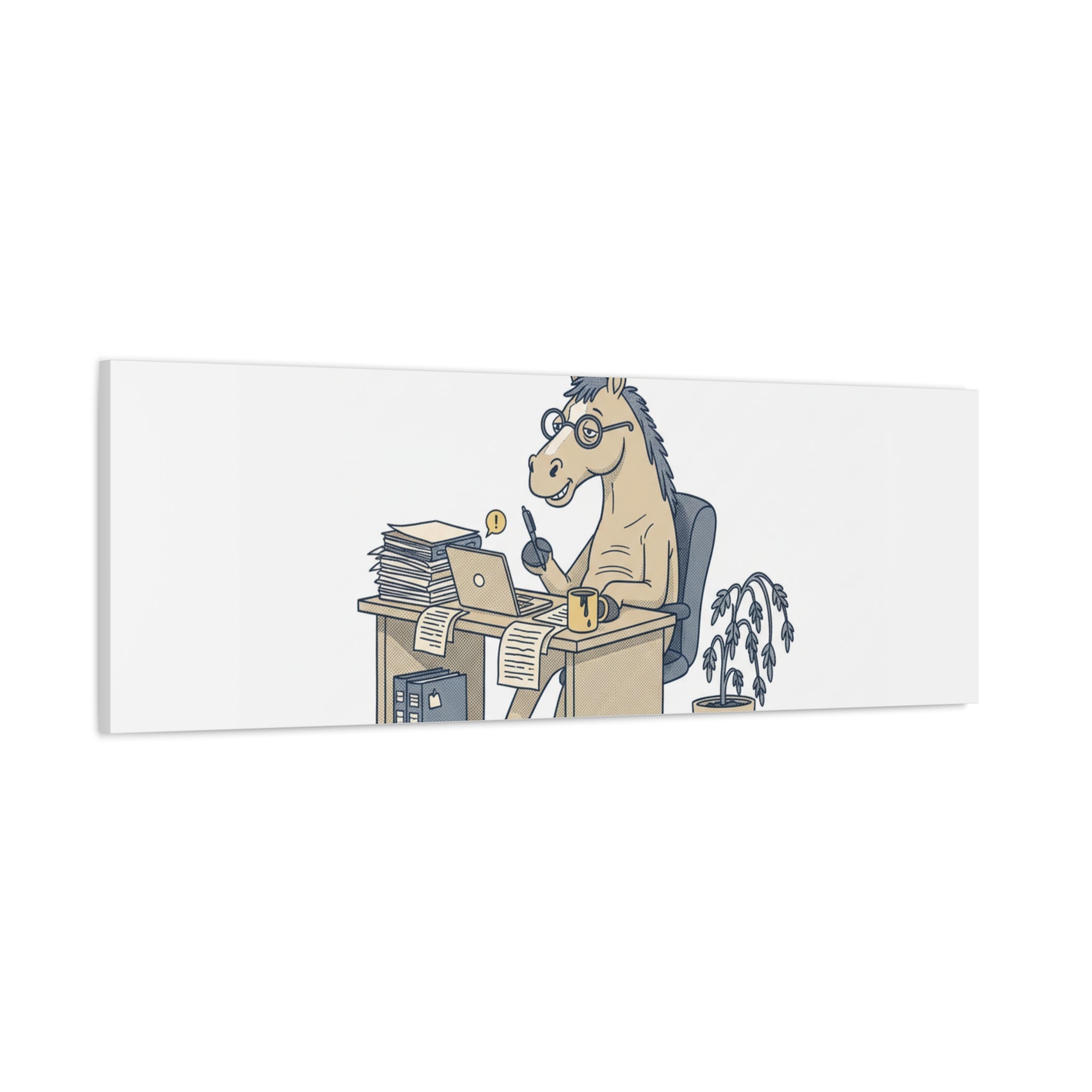 Best Desk Jockey Canvas, Workhorse Office Art | Corporate Burnout Parody