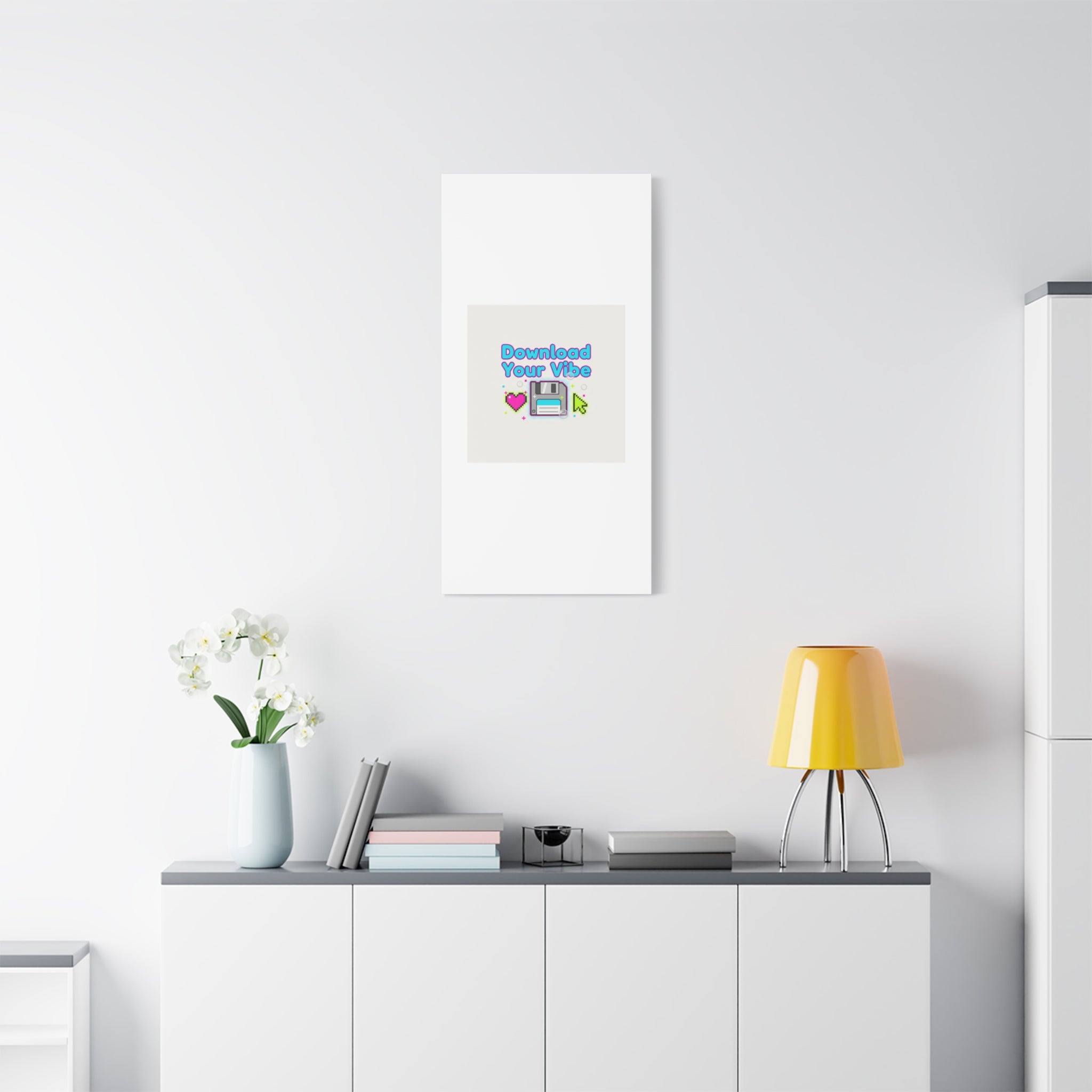 Download Your Vibe Canvas | Y2K Retro Tech, Pixel Floppy Disk Poster