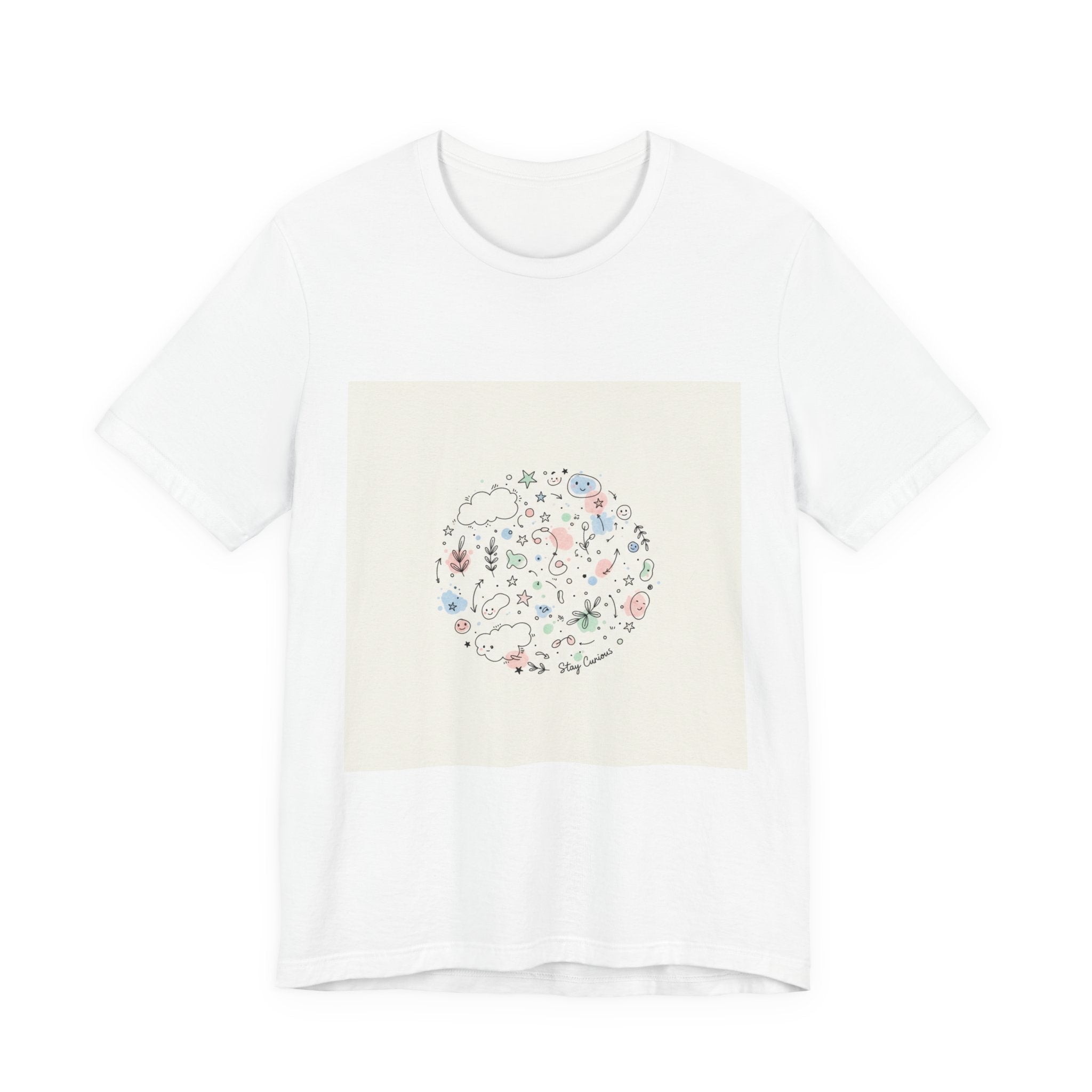 Botanical Doodle Circle Tee | hand drawn line drawing, sketch pattern