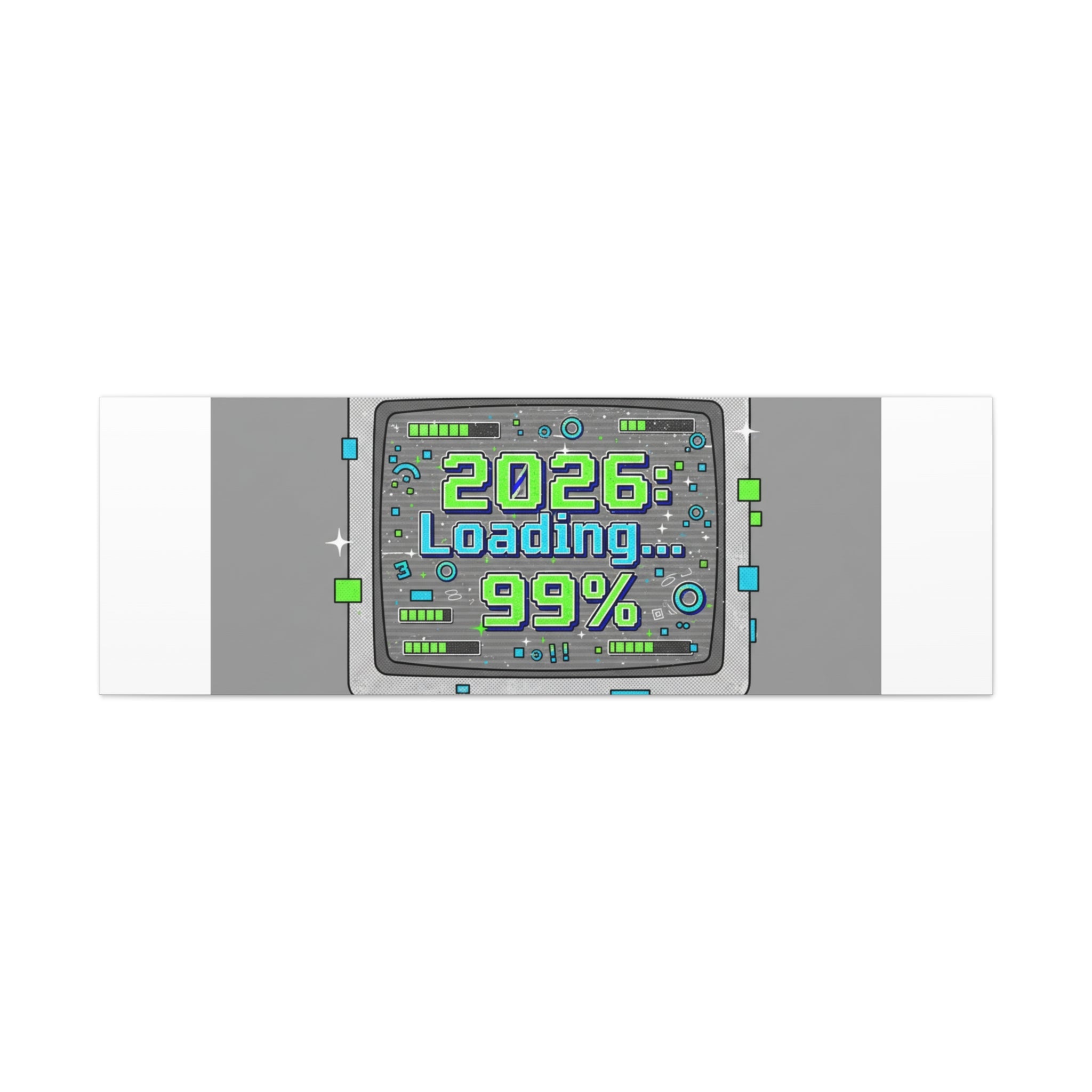 2026 Loading 99% Canvas | NYE countdown, retro system interface