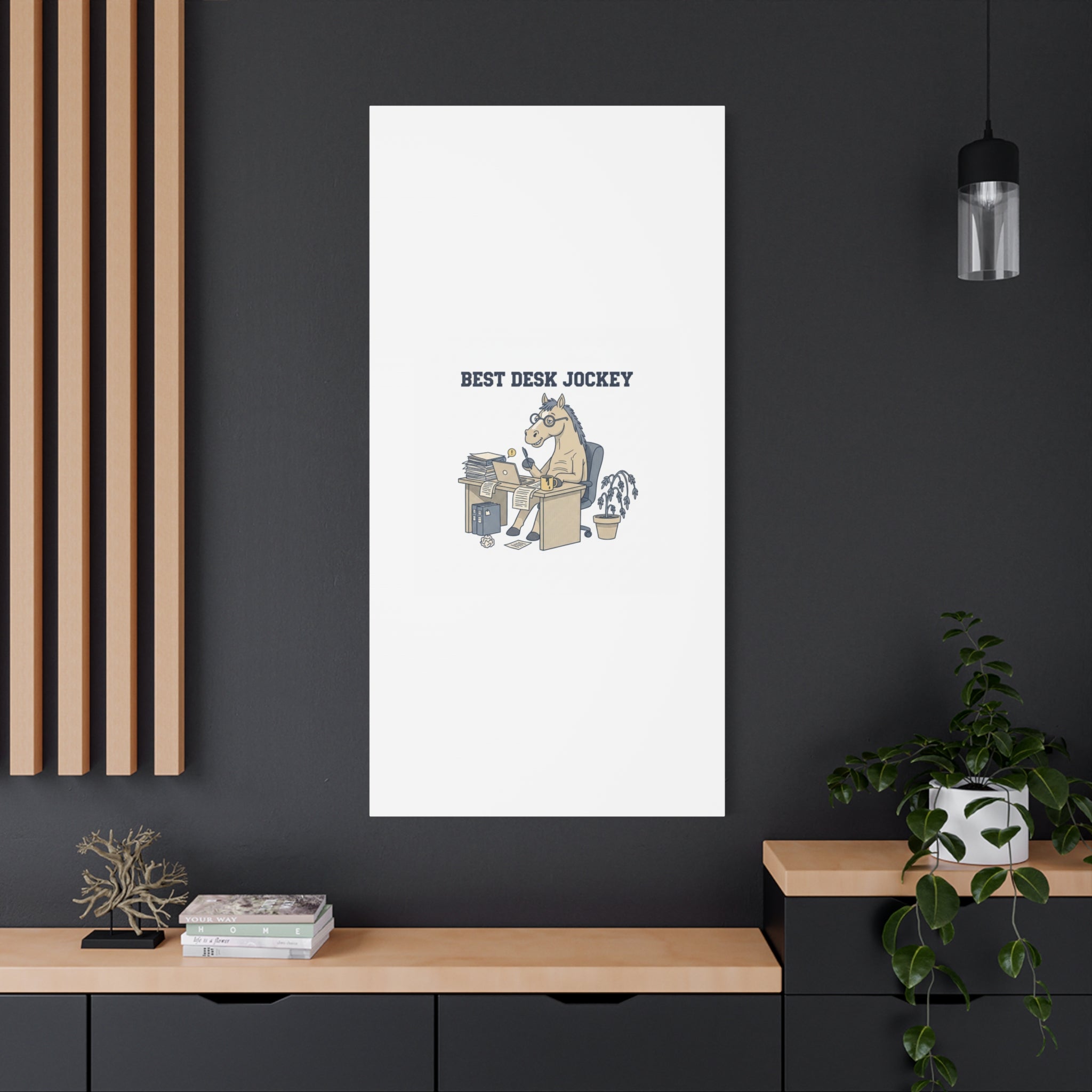 Best Desk Jockey Canvas, Workhorse Office Art | Corporate Burnout Parody