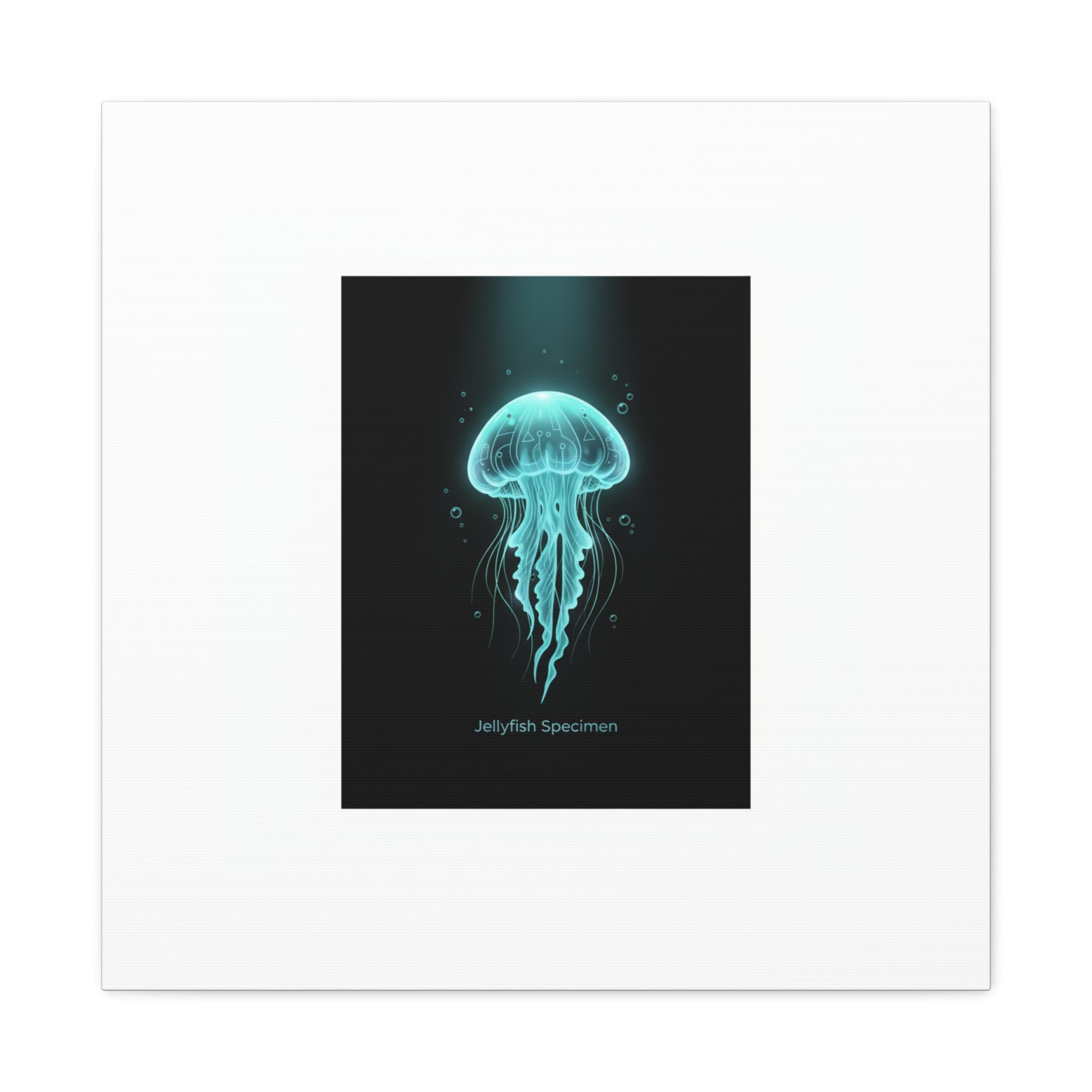 Bioluminescent Jellyfish Art Canvas | Deep Sea Aesthetic, Neon Glow