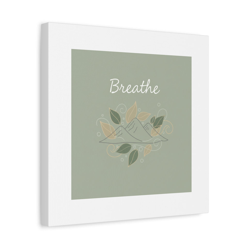 Breathe Mountain Line Canvas | Nature Symbols, Minimal Forest Wall Art
