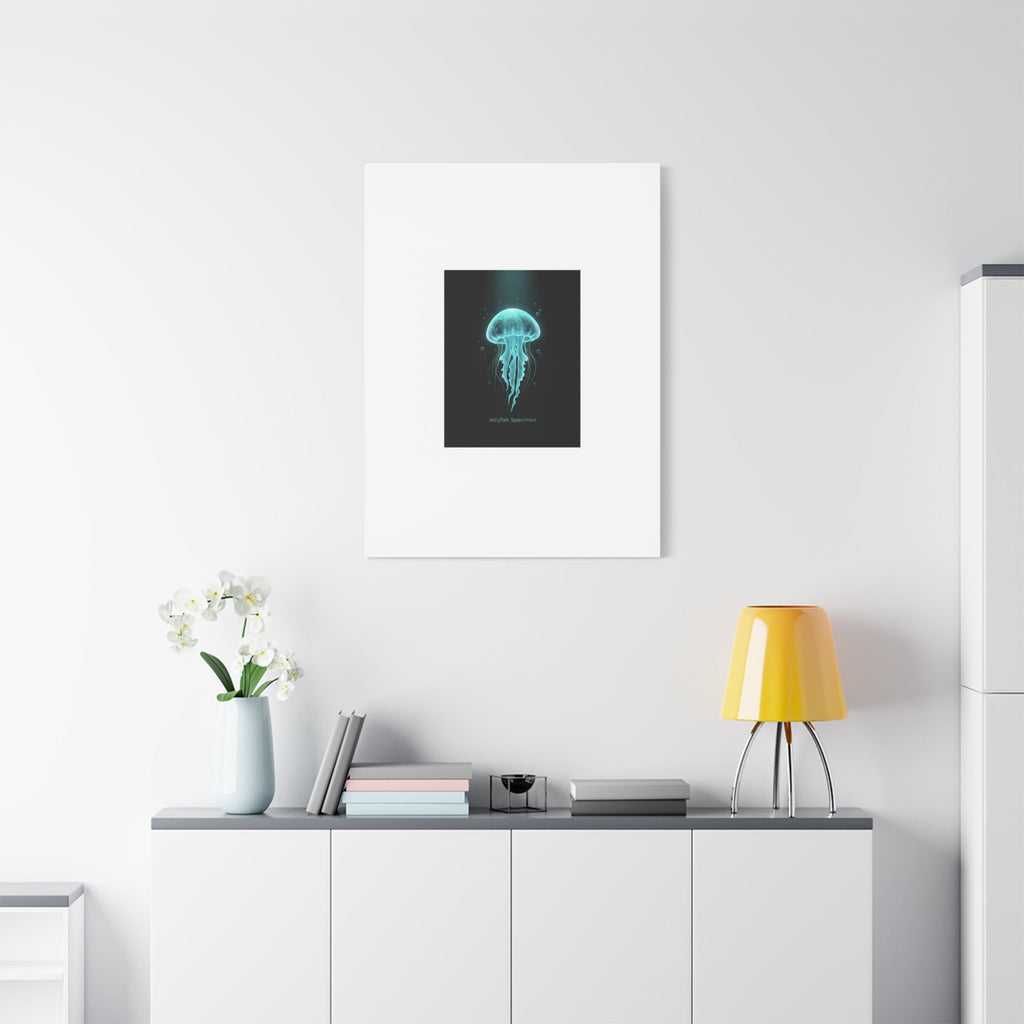 Bioluminescent Jellyfish Art Canvas | Deep Sea Aesthetic, Neon Glow