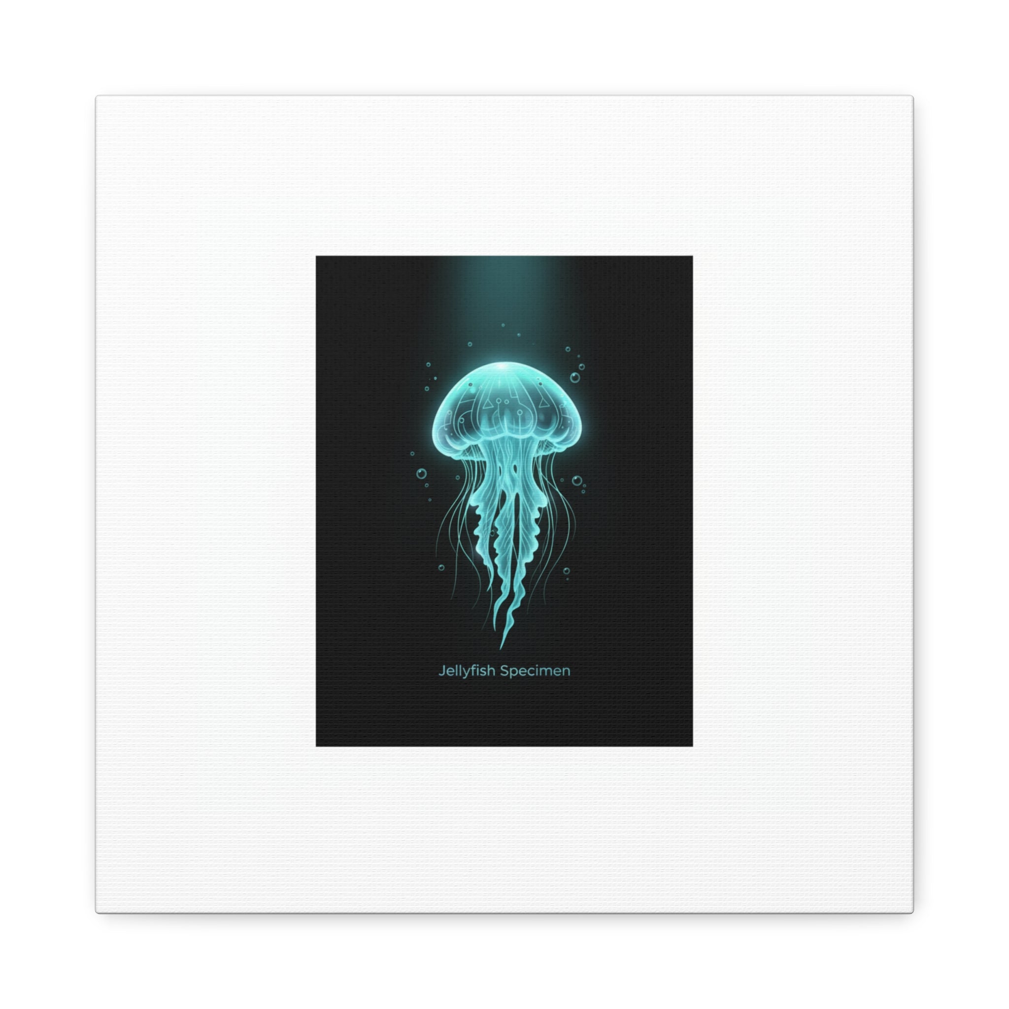 Bioluminescent Jellyfish Art Canvas | Deep Sea Aesthetic, Neon Glow