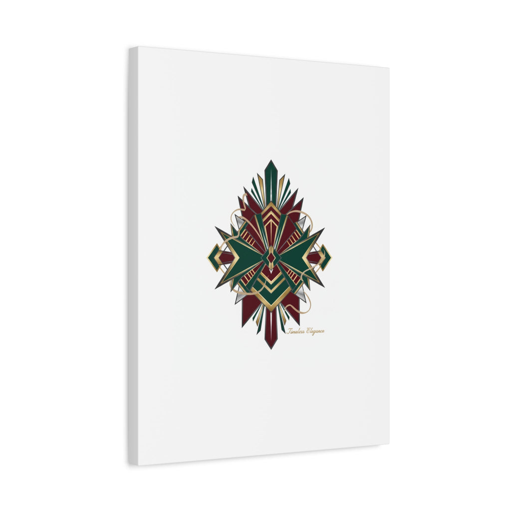 Art Deco geometric brass print Canvas | Neo-Deco chrome & gold fan motif