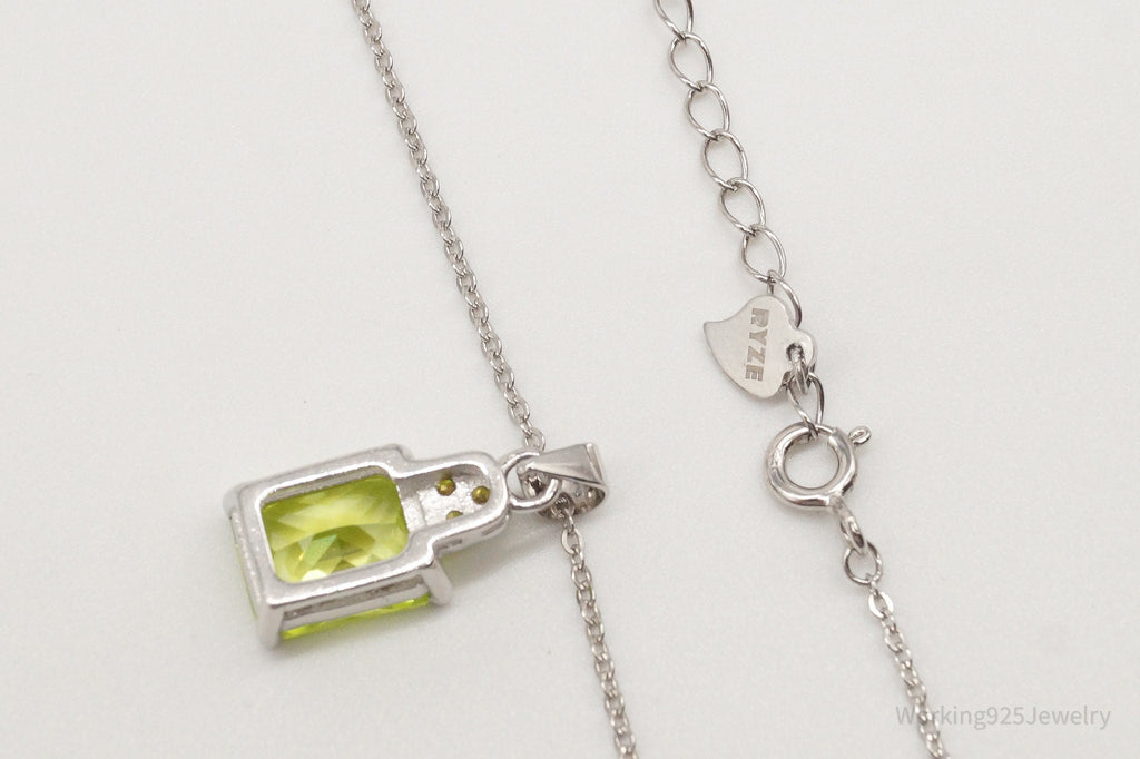 Designer Ryze Lime & Yellow Cubic Zirconia Sterling Silver Necklace
